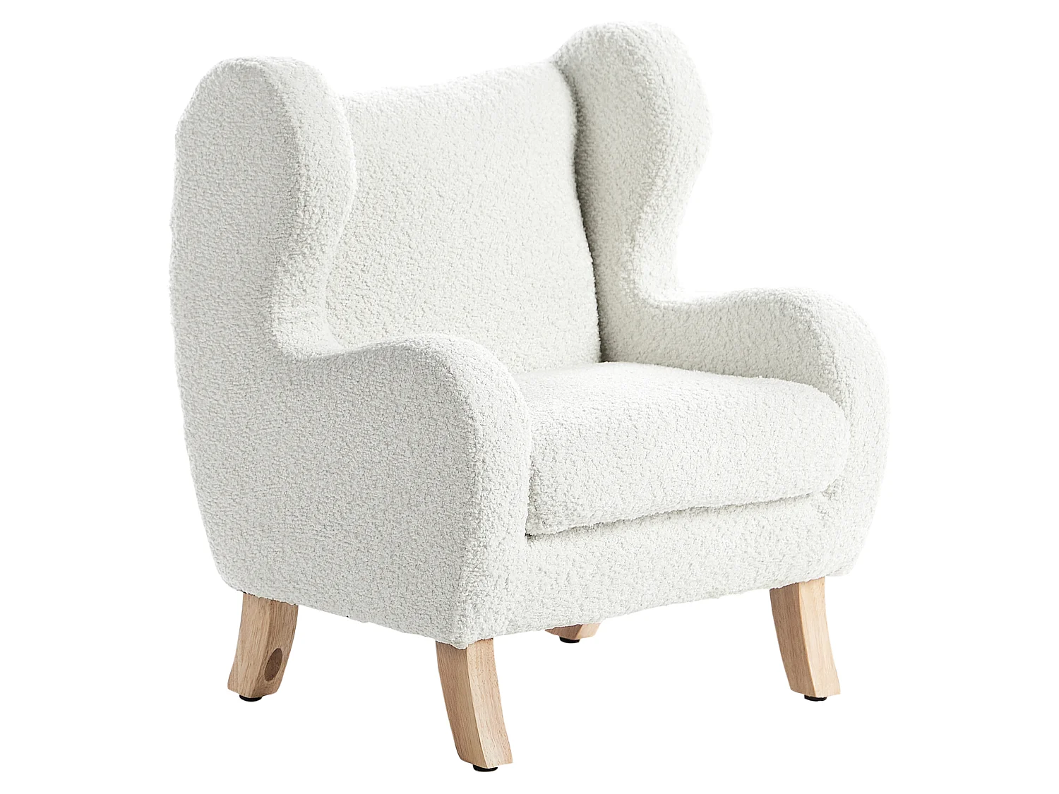 Fauteuil pour enfant en bouclé blanc cassé FARUM