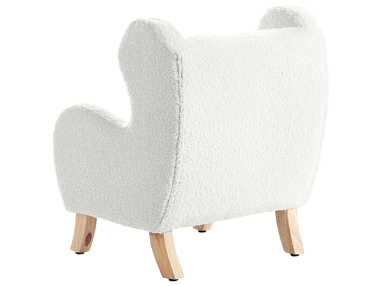 Fauteuil pour enfant en bouclé blanc cassé FARUM