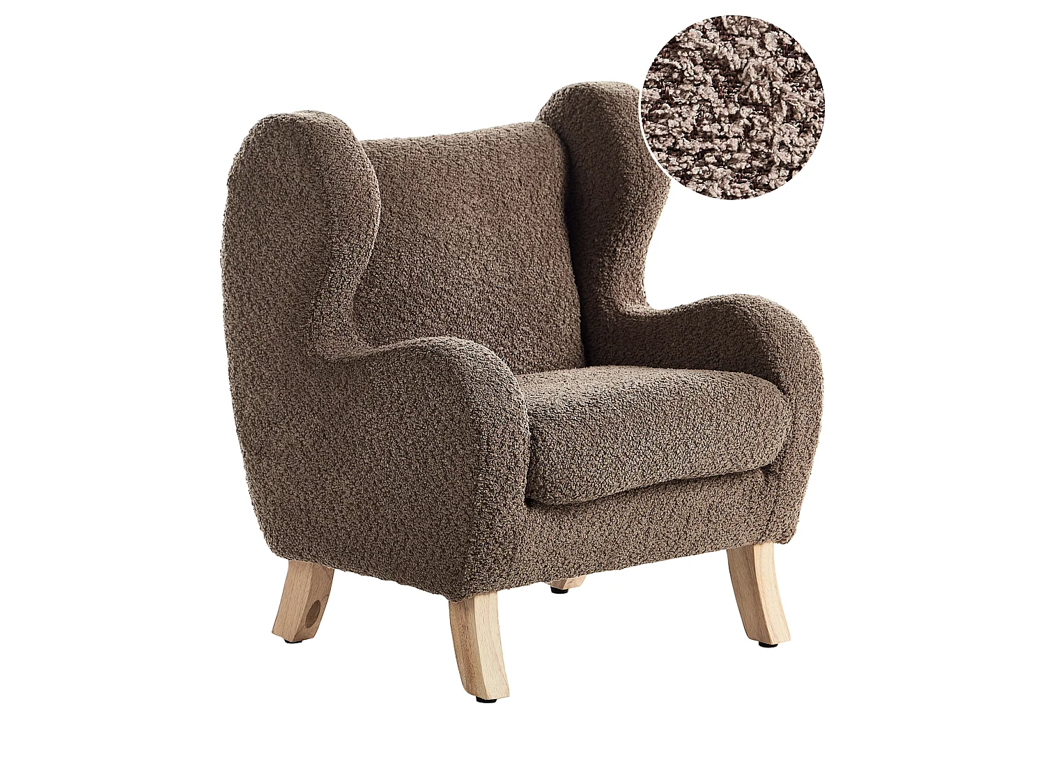 Kids Armchair FARUM Boucle Brown