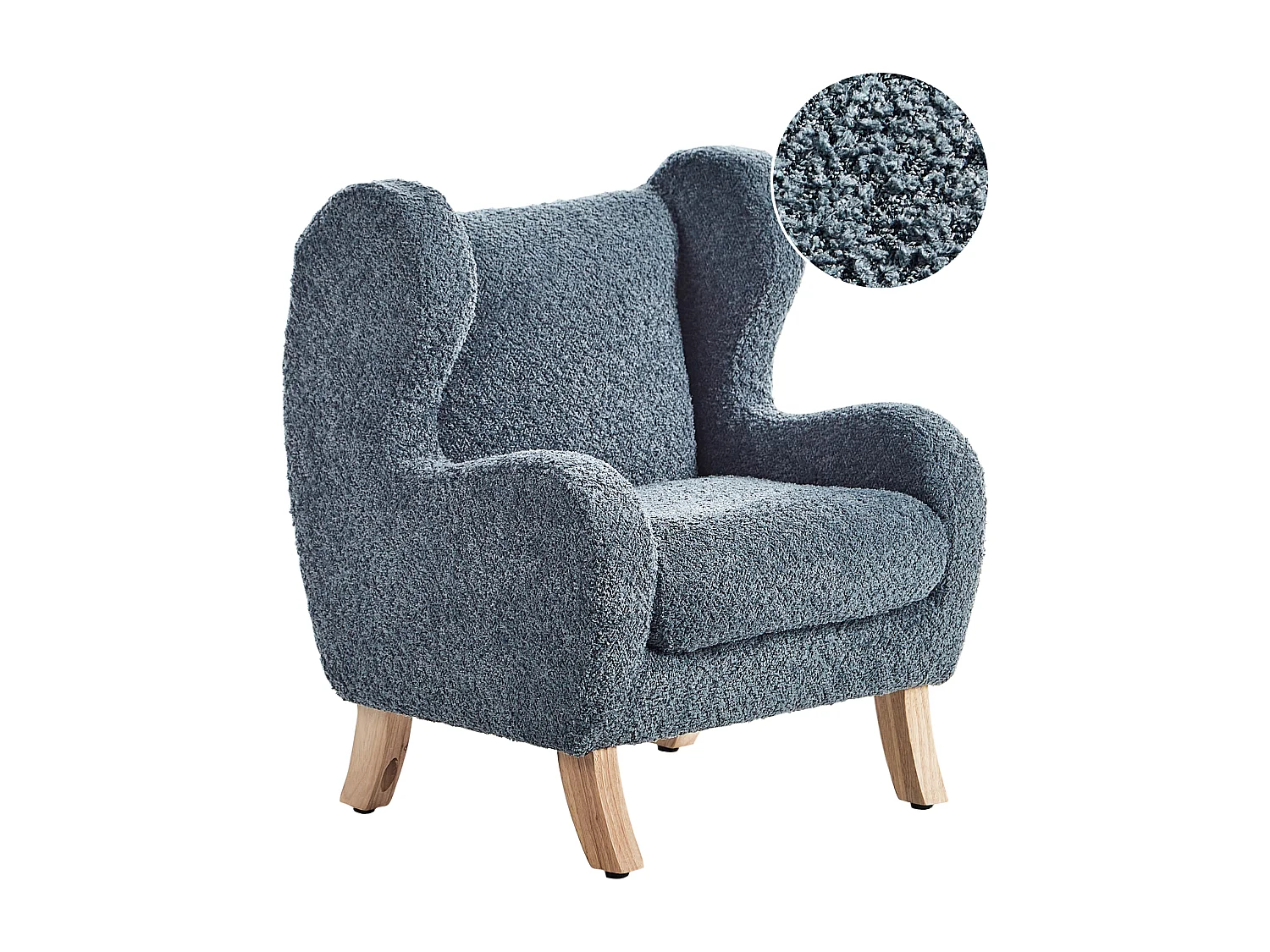 Fauteuil pour enfant en bouclé bleu foncé FARUM