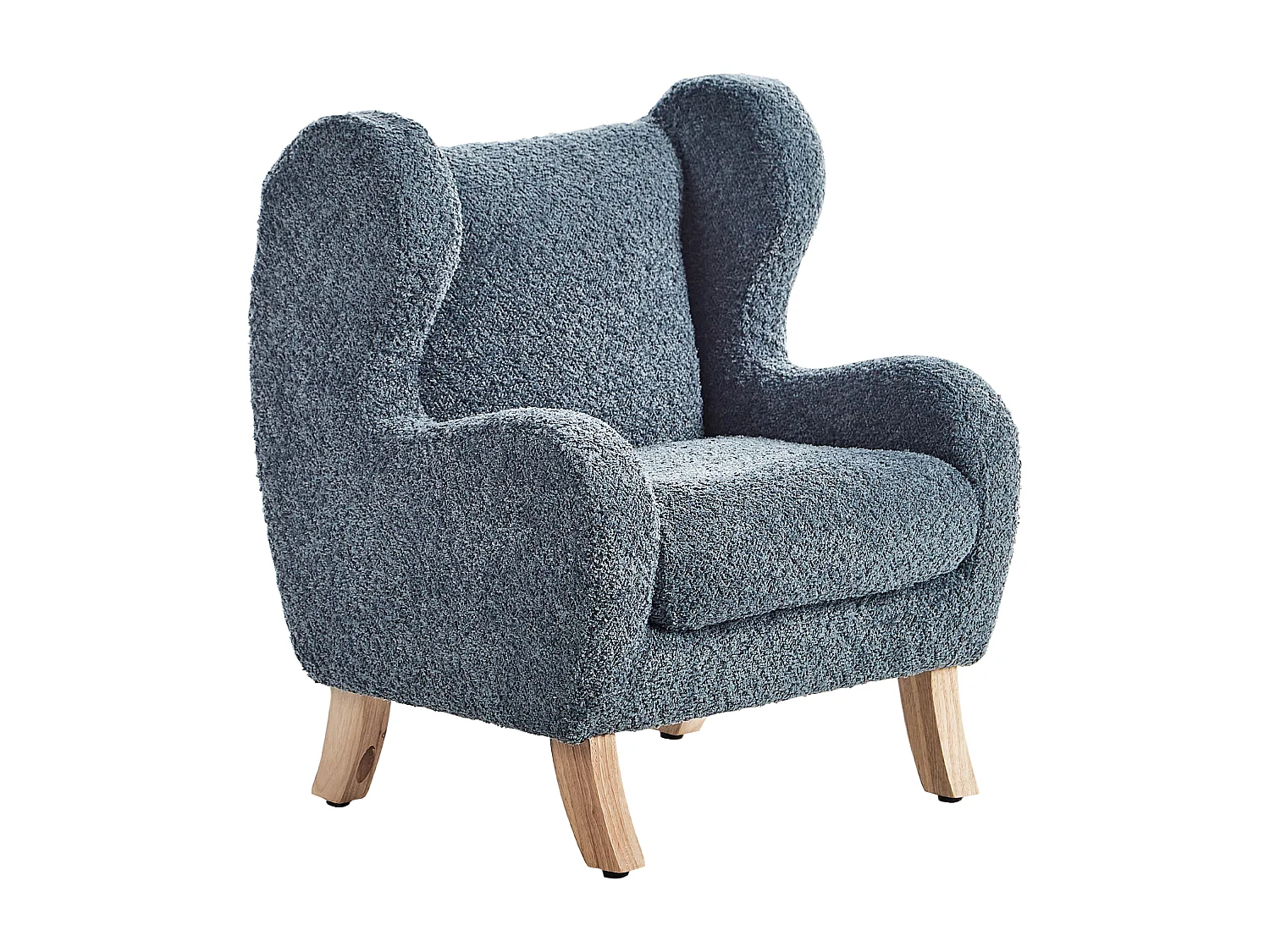 Fauteuil pour enfant en bouclé bleu foncé FARUM