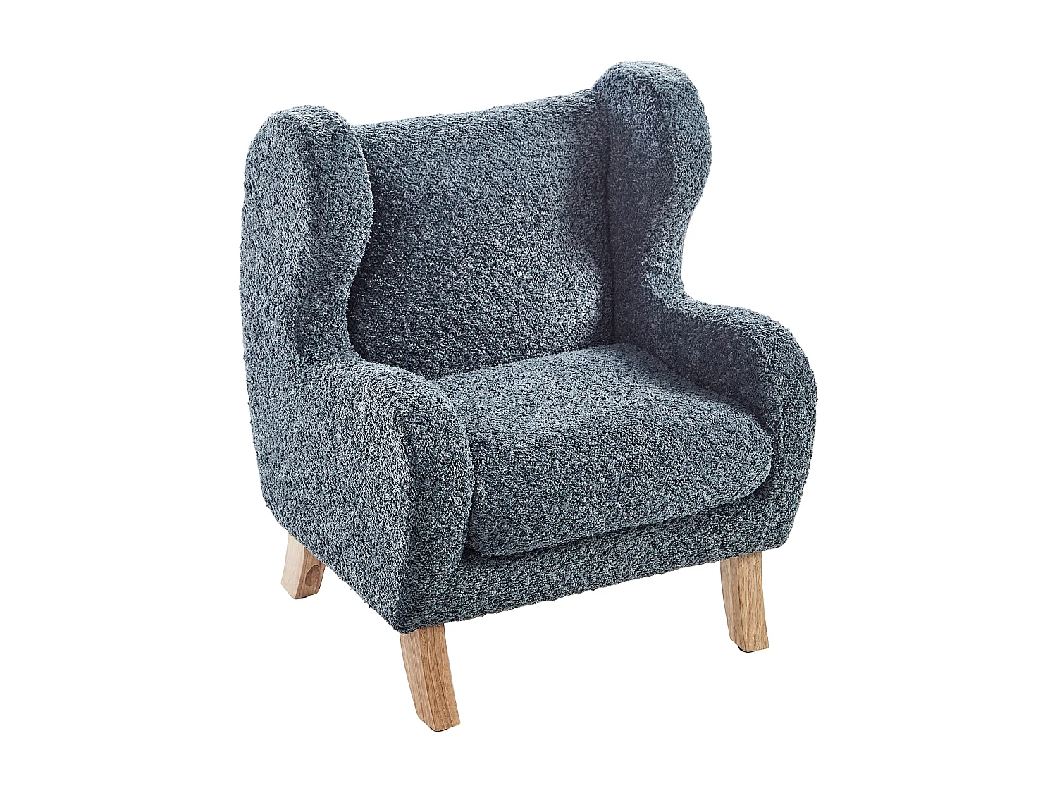 Fauteuil pour enfant en bouclé bleu foncé FARUM