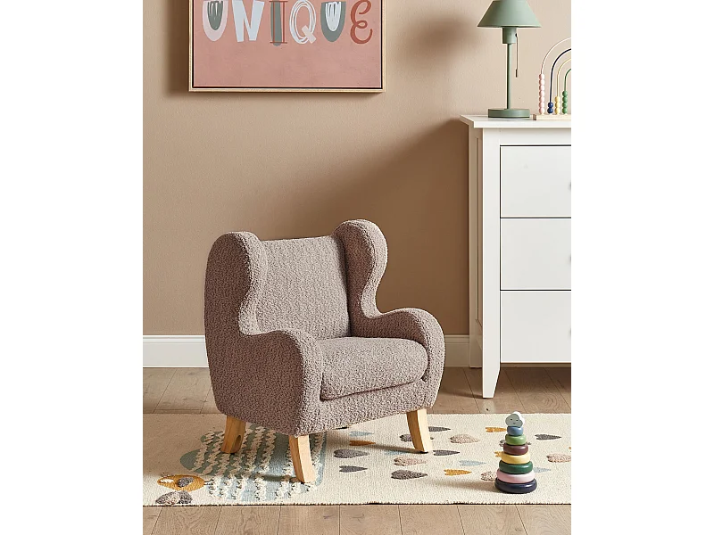 Kidersessel Bouclé taupe FARUM
