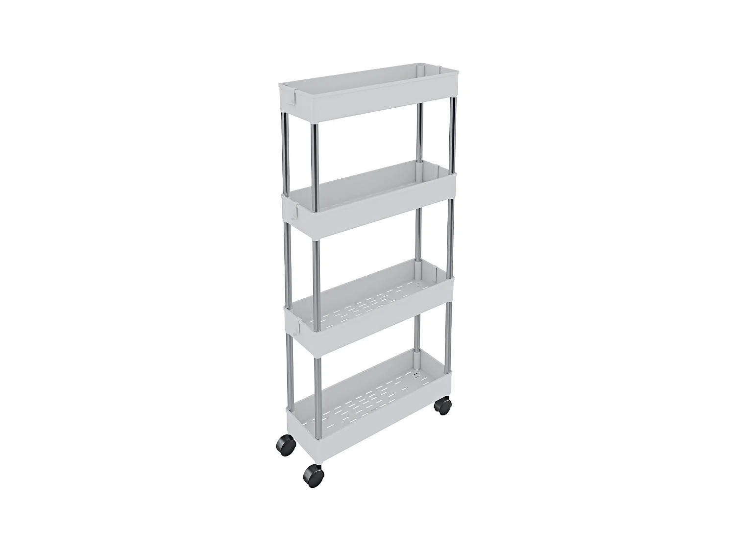 Preston - Carrello Portaoggetti a 4 Ripiani Bianco