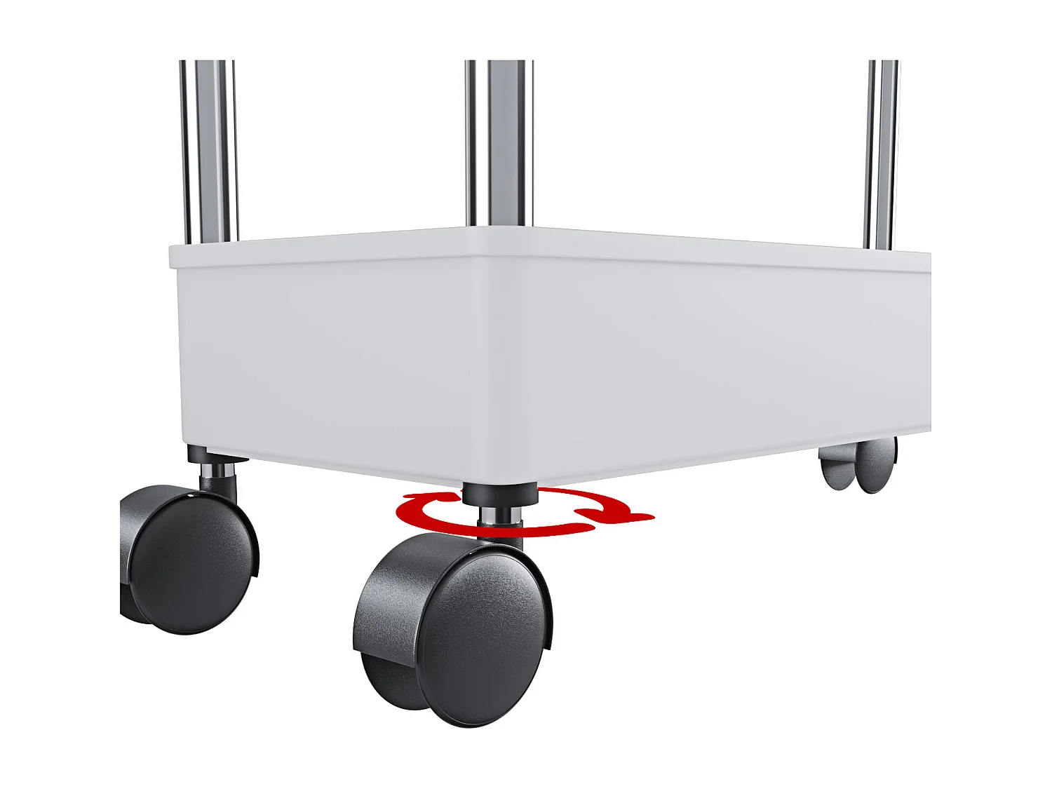 Carrello Portaoggetti 4 Ripiani Mobile Salvaspazio In Plastica Con Ruote Struttura In Acciaio Per Spazi Ridotti Cucina Bagno Salotto Studio 40 x 13 x 85 Cm (Bianco)