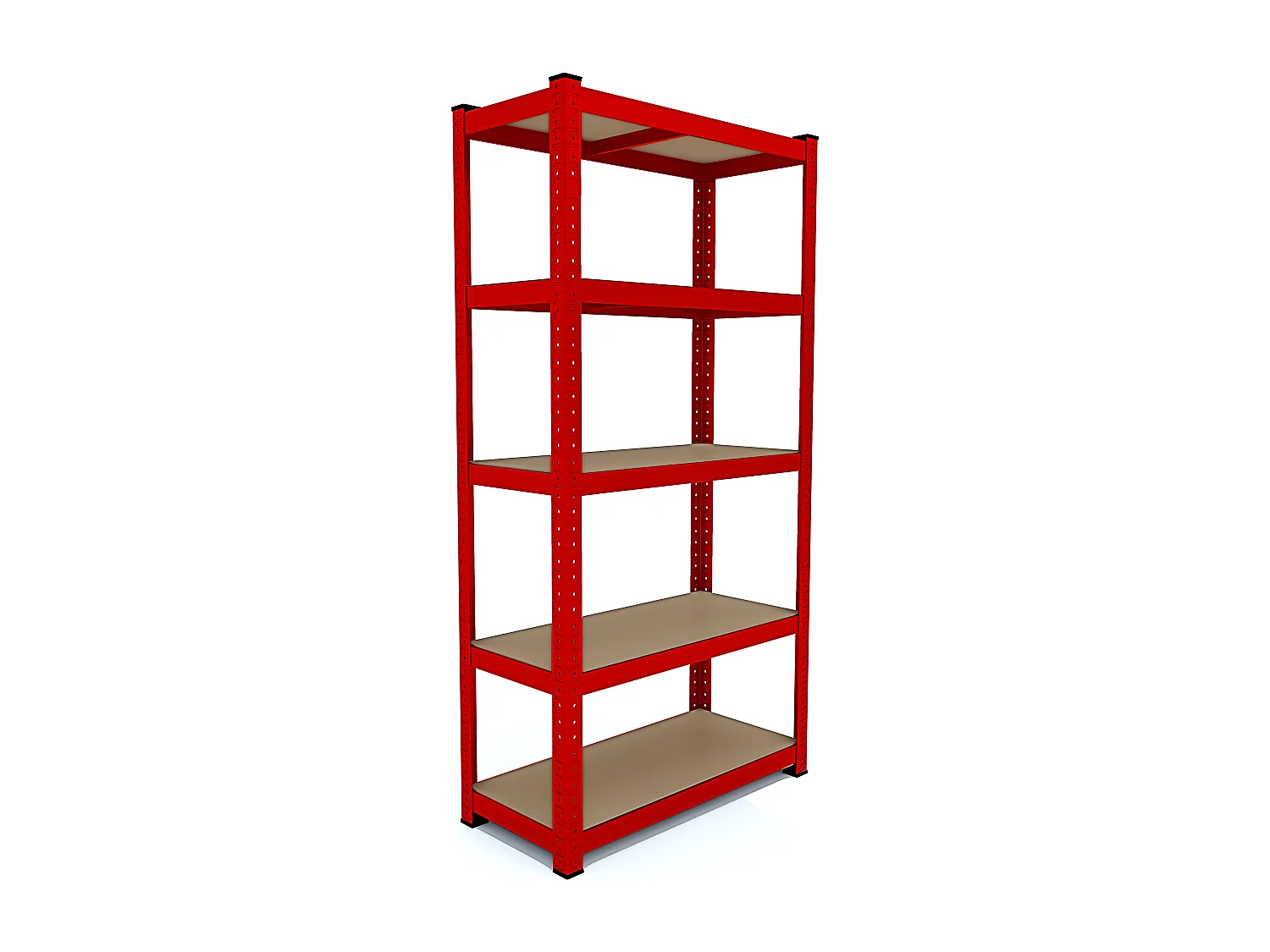 2 Scaffali In Metallo E MDF Scaffale Ad Alta Portata Fino a 875 kg Con 5 Ripiani Regolabili Ideale Per Garage Cantina Modulare 180 x 90 x 40 cm Rosso
