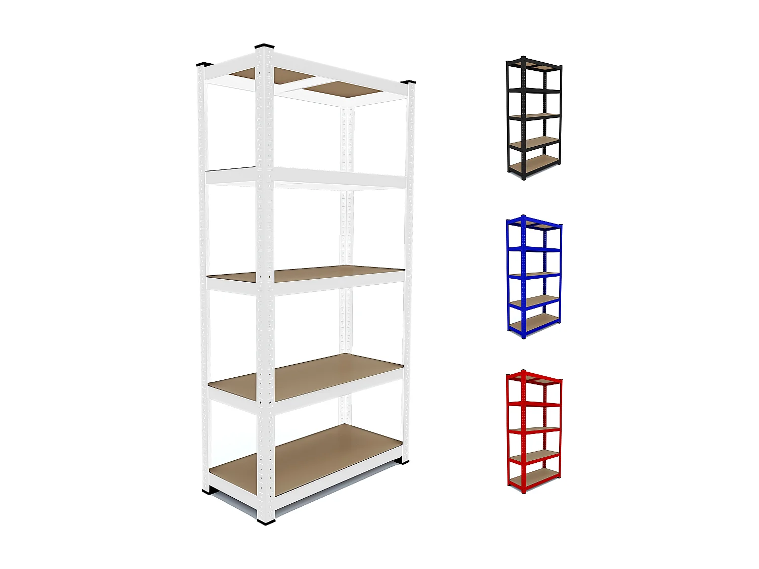 Scaffale In Metallo E MDF Ad Alta Portata Fino a 875 kg Con 5 Ripiani Regolabili Per Garage Officina Cantina Capannone Magazzino 180x90x40 cm (Bianco)