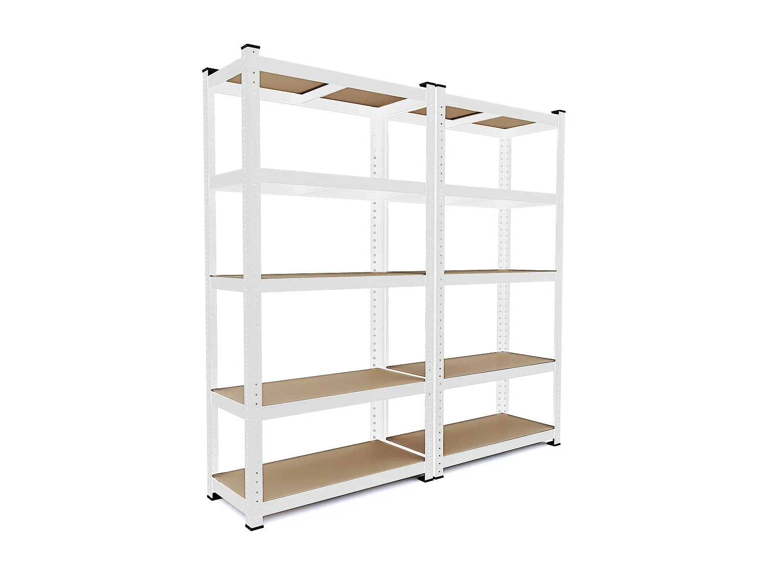 Scaffale In Metallo E MDF Ad Alta Portata Fino a 875 kg Con 5 Ripiani Regolabili Per Garage Officina Cantina Capannone Magazzino 180x90x40 cm (Bianco)