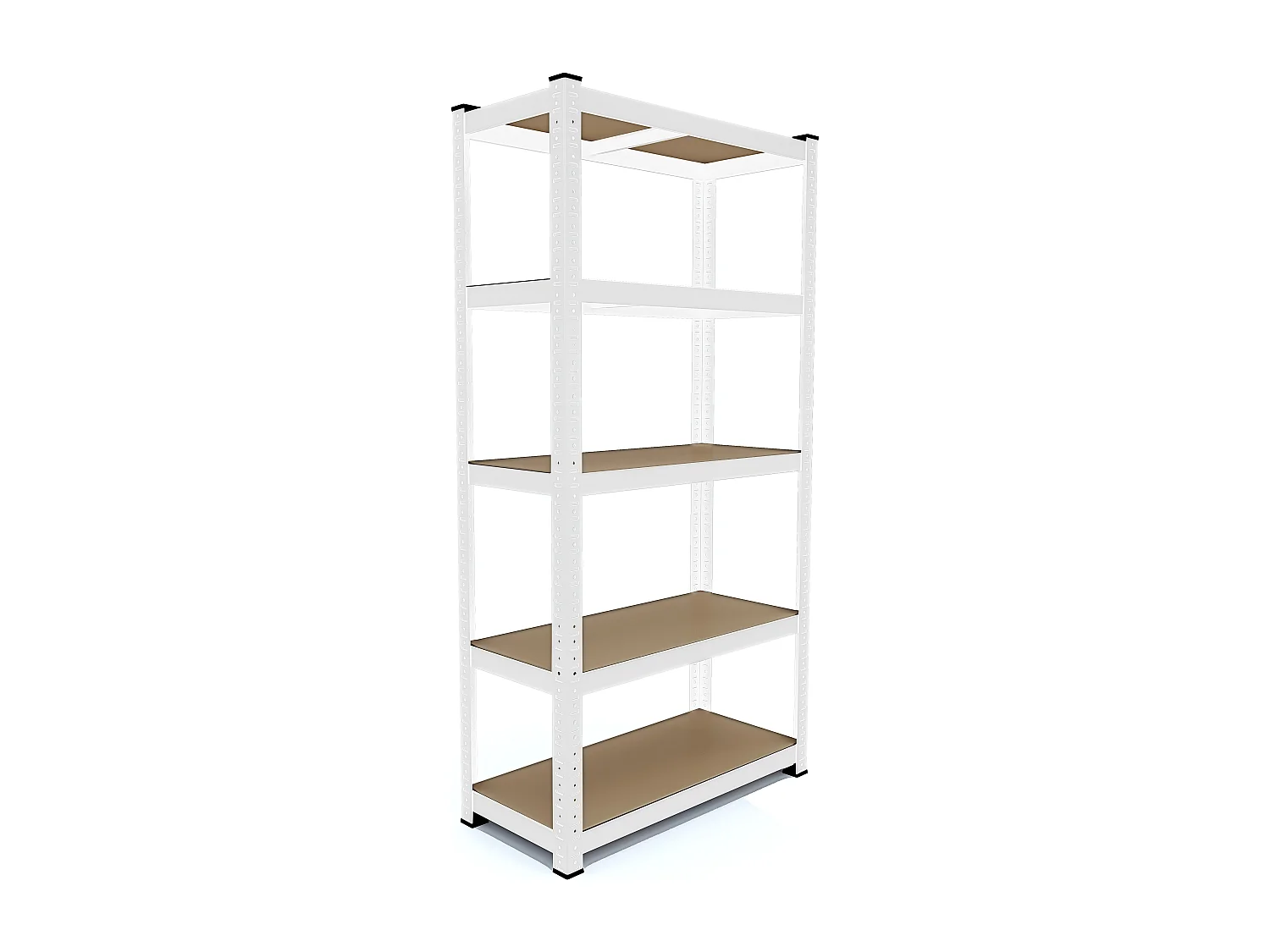 Scaffale In Metallo E MDF Ad Alta Portata Fino a 875 kg Con 5 Ripiani Regolabili Per Garage Officina Cantina Capannone Magazzino 180x90x40 cm (Bianco)