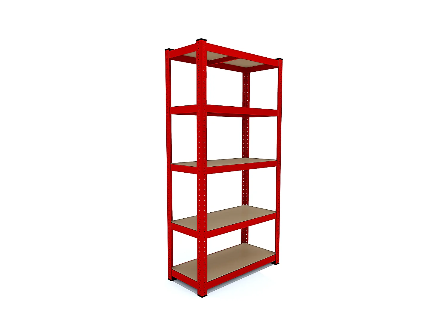Scaffale In Metallo E MDF Ad Alta Portata Fino a 875 kg Con 5 Ripiani Regolabili Per Garage Officina Cantina Capannone Magazzino 180x90x40 cm (Rosso)