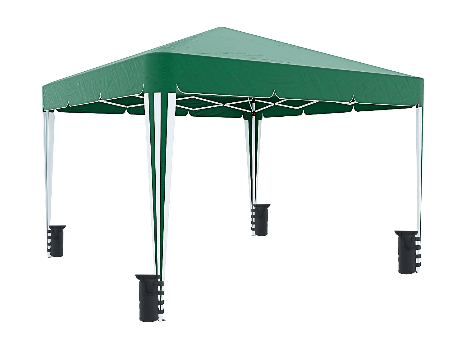 Depok - Gazebo 3 x 3 richiudibile verde con borsa e 4 sacche per pesi