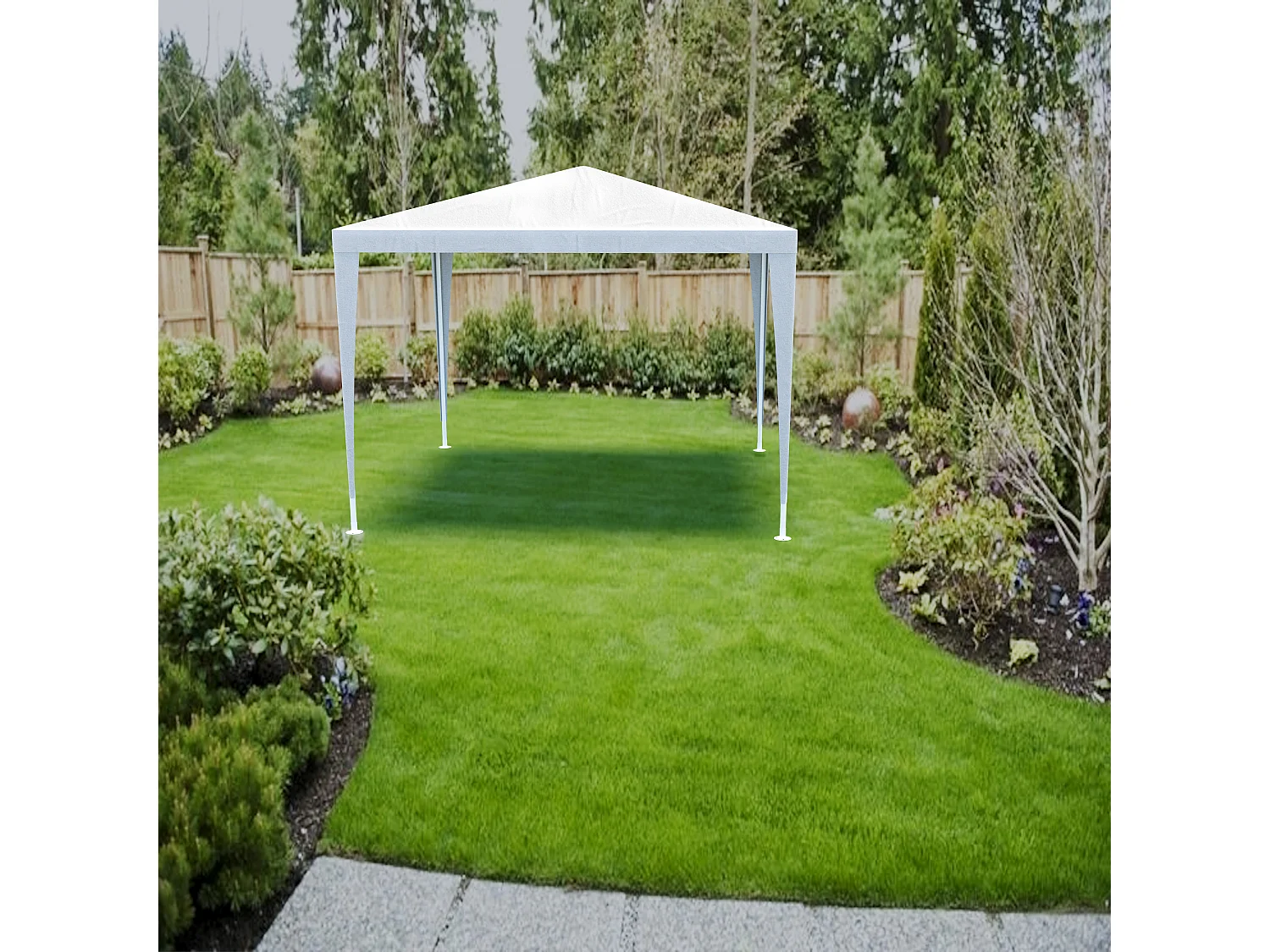 Gazebo 3 x 3 Metri Struttura in Acciaio Copertura In PE 110 gr/m² Impermeabile Idrorepellente Resistente Raggi Solari UV Tenda Ombrellone Per Fiere Pic Nic Cam