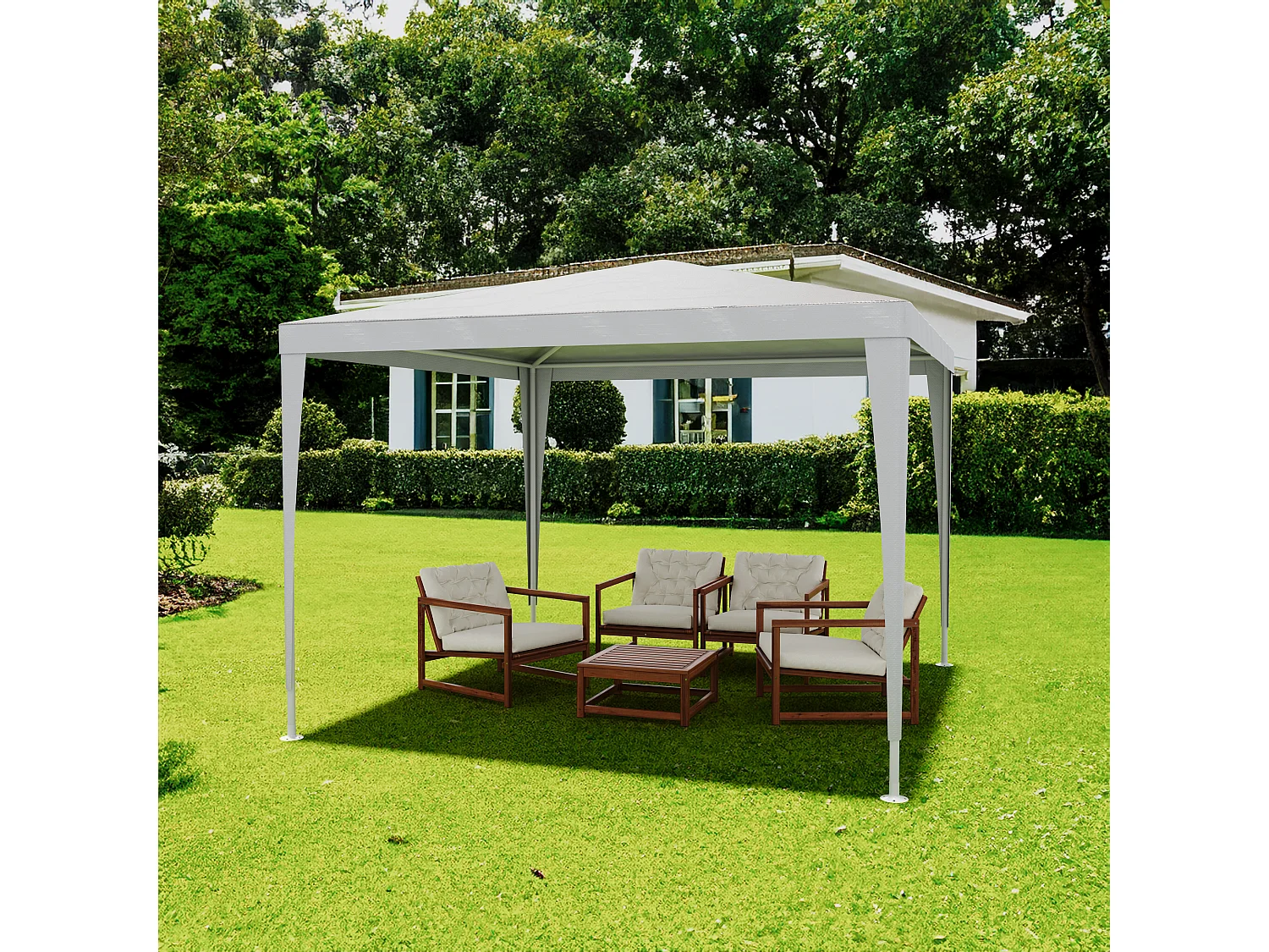 Gazebo 3x3 M Struttura Acciaio Copertura PE 110 gr/m² Impermeabile Idrorepellente Resistente Raggi UV Tenda Picnic Campeggio Esterno Giardino Grigio