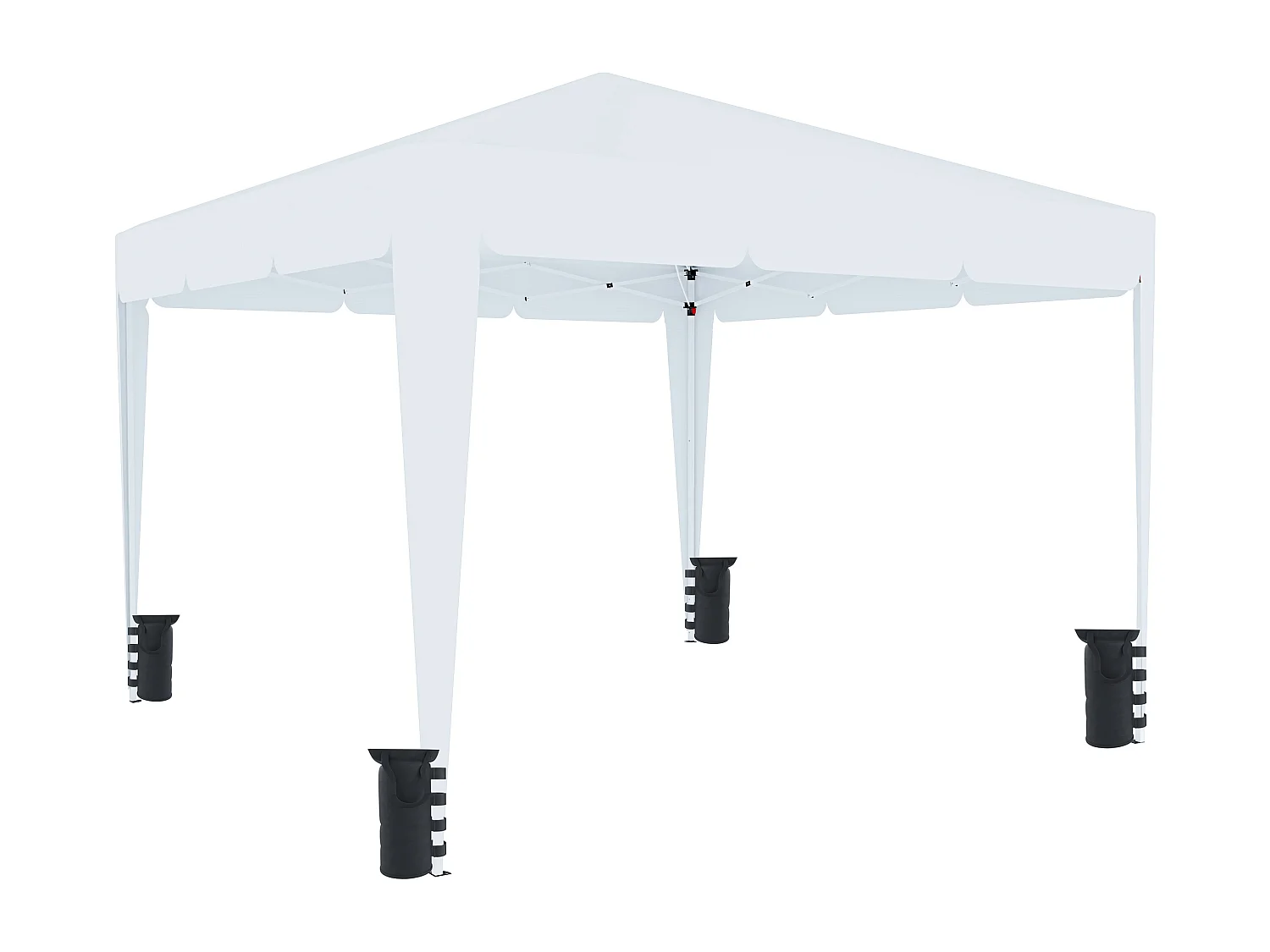 Gazebo Pieghevole Idrorepellente 3 x 3 M Da Giardino Con 4 Sacche Per Pesi Sacca Di Trasporto Chiusura Fisarmonica Esterno Struttura Acciaio 160 gr/m² Bianco