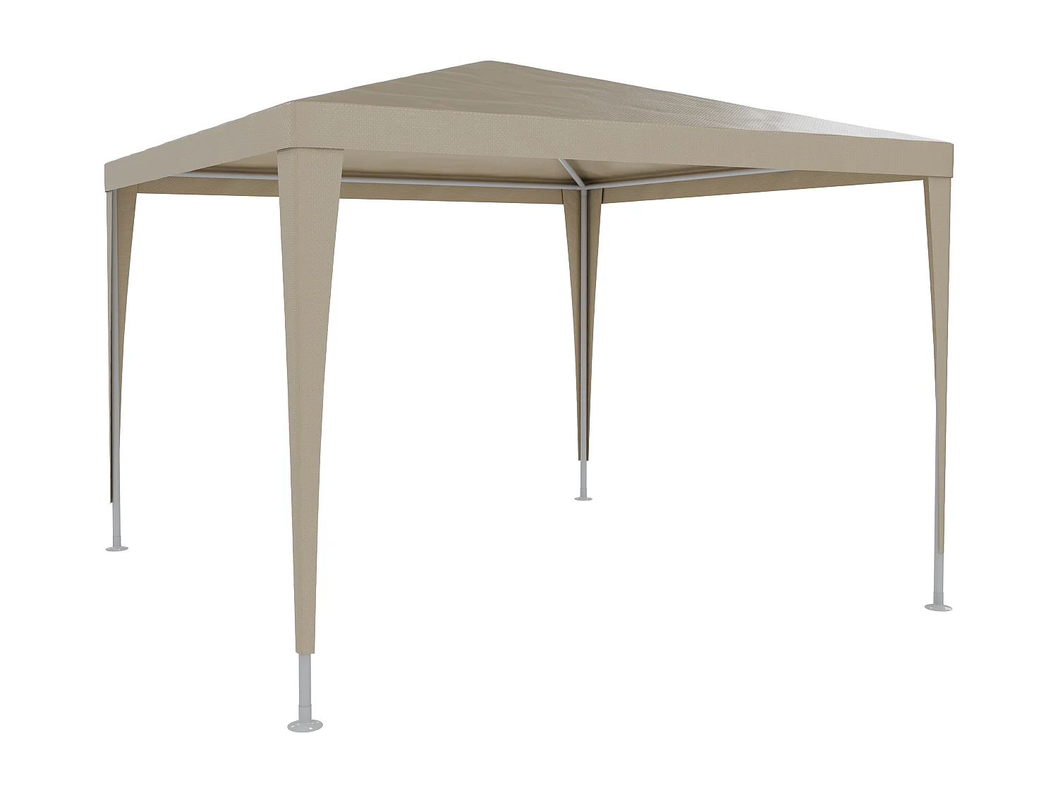 Gazebo 3 x 3 Metri Struttura in Acciaio Copertura In PE 110 gr/m² Impermeabile Idrorepellente Resistente Raggi Solari UV Tenda Ombrellone Per Fiere Pic Nic Tortora