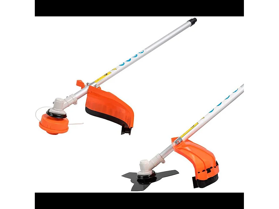 Decespugliatore A Scoppio Benzina 52 cc 4 in 1 Multifunzione Tagliasiepi Troncarami Motosega Tagliabordi Uso Domestico Professionale Potatura Abbattimento Arancione