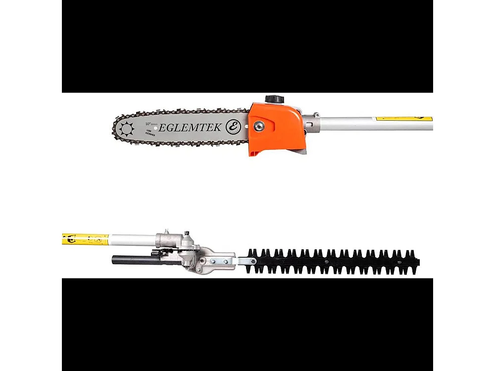 Decespugliatore A Scoppio Benzina 52 cc 4 in 1 Multifunzione Tagliasiepi Troncarami Motosega Tagliabordi Uso Domestico Professionale Potatura Abbattimento Arancione