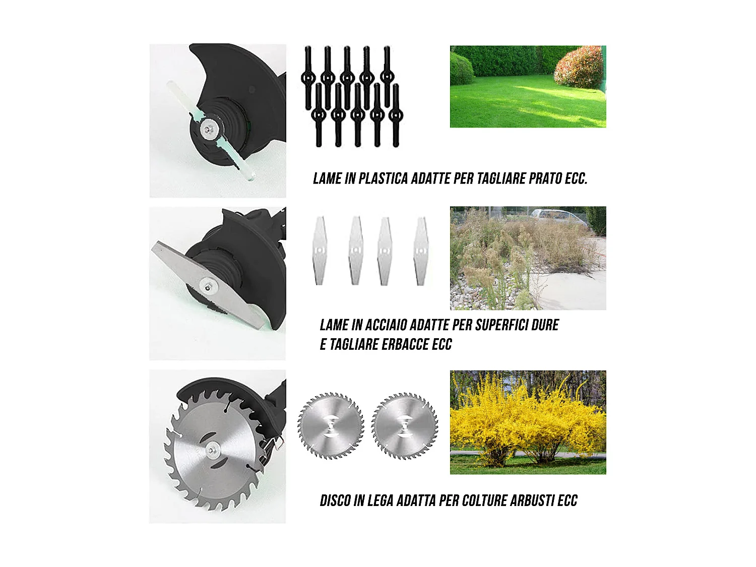 Decespugliatore A Batteria Tagliabordi Elettrico Asta Regolabile Senza Fili Con Lame Metalliche 2 Batterie Testa Rotante Regolabile a 90° Tagliaerba Rasaerba 24V