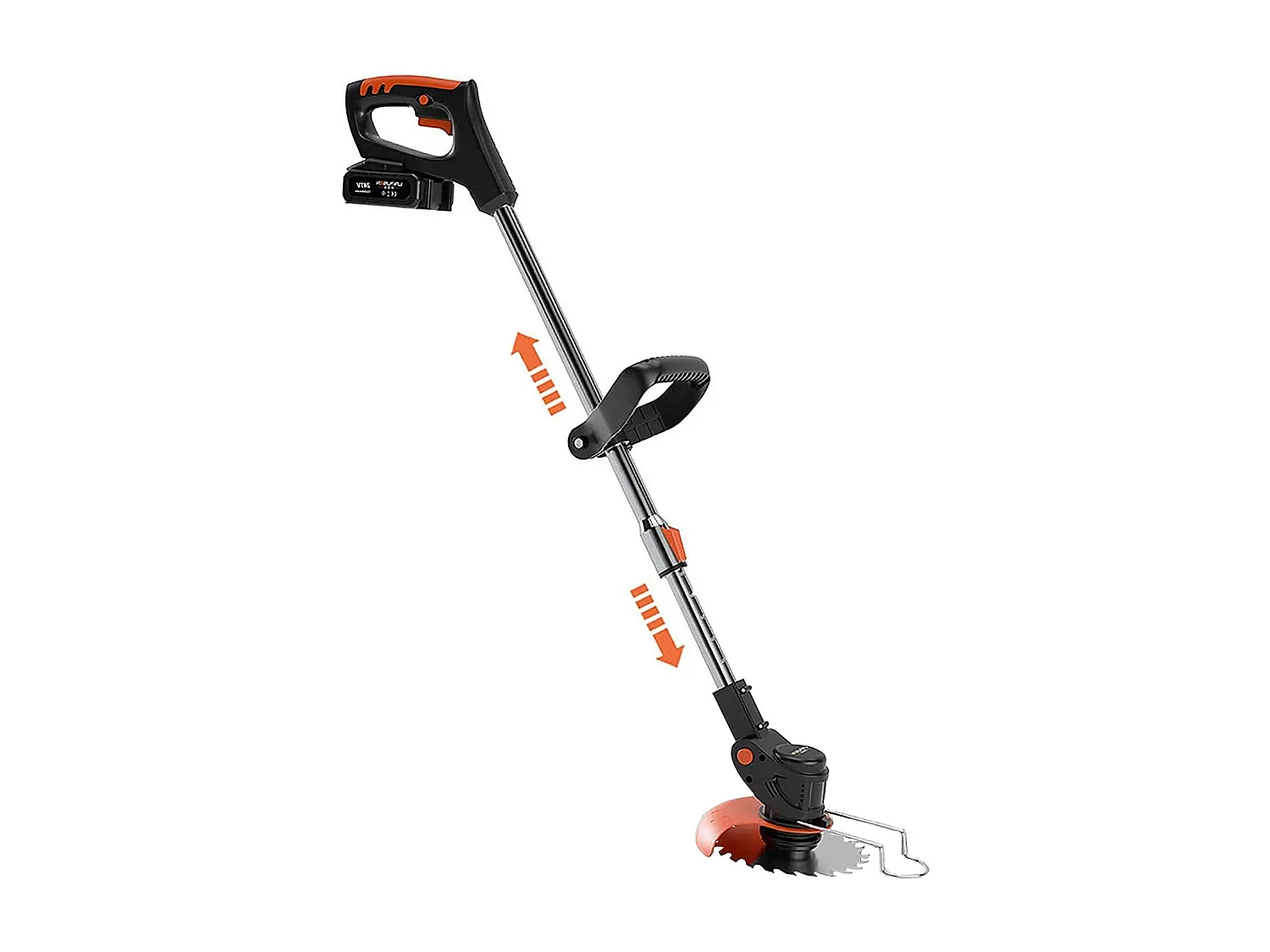 Decespugliatore A Batteria Tagliabordi Elettrico Asta Regolabile Senza Fili Con Lame Metalliche 2 Batterie Testa Rotante Regolabile a 90° Tagliaerba Rasaerba 24V