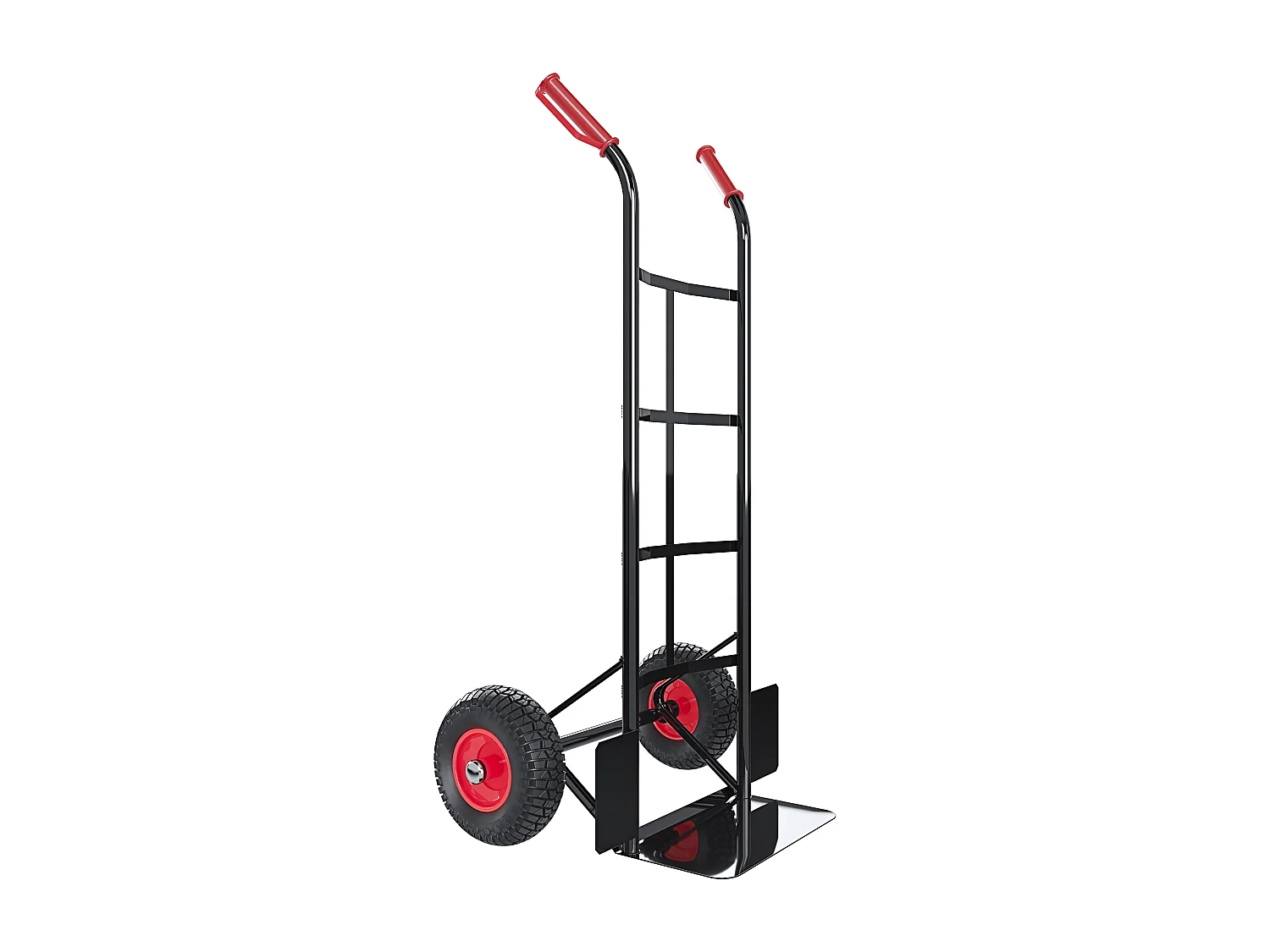 Carrello A Mano Portapacchi Portata 200 Kg In Acciaio Tubolare Ruote Pneumatiche Rinforzate Trasporto Pacchi Portasacchi 45 x 50.5 x 116 Cm Nero