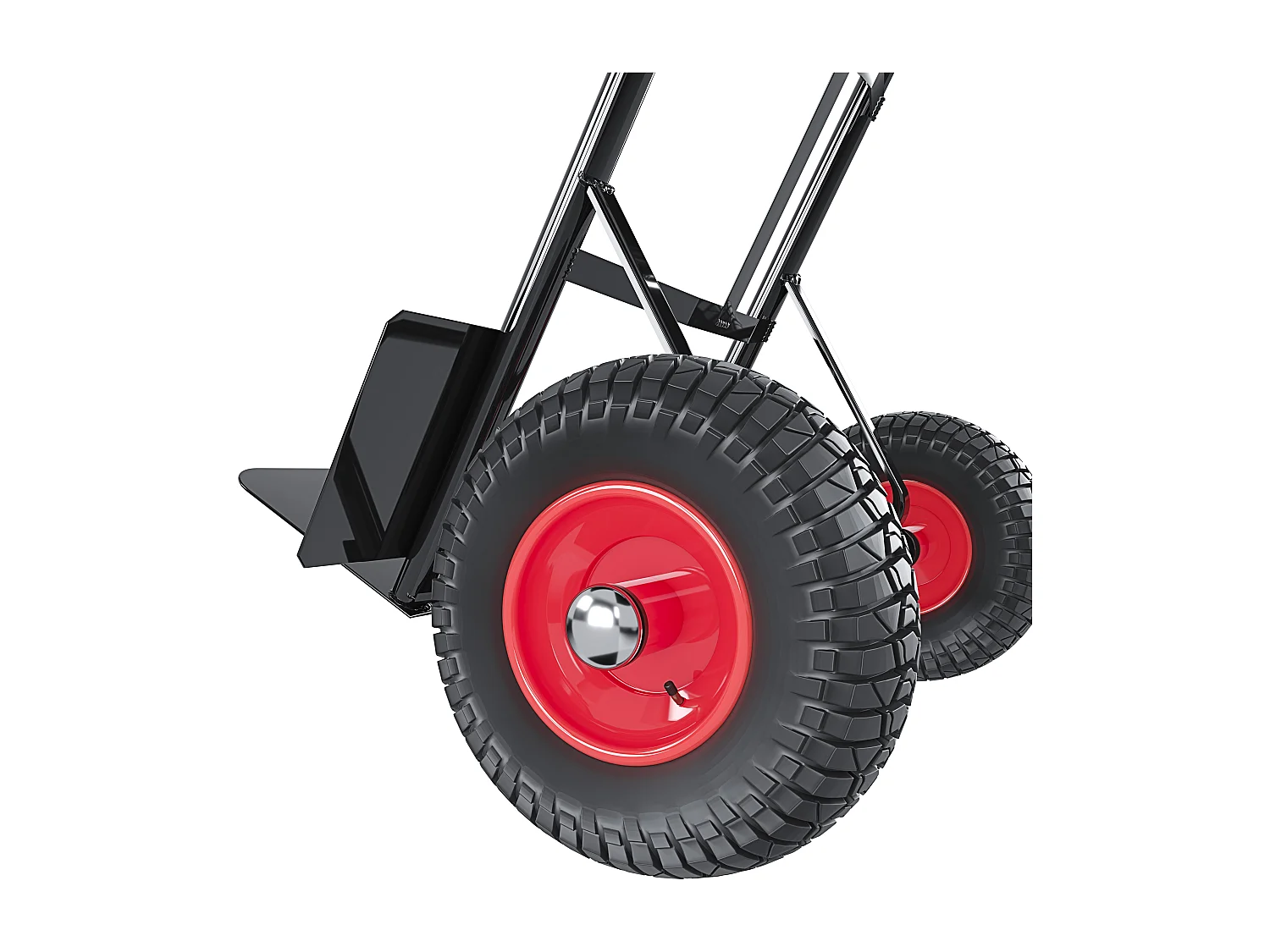 Carrello A Mano Portapacchi Portata 200 Kg In Acciaio Tubolare Ruote Pneumatiche Rinforzate Trasporto Pacchi Portasacchi 45 x 50.5 x 116 Cm Nero