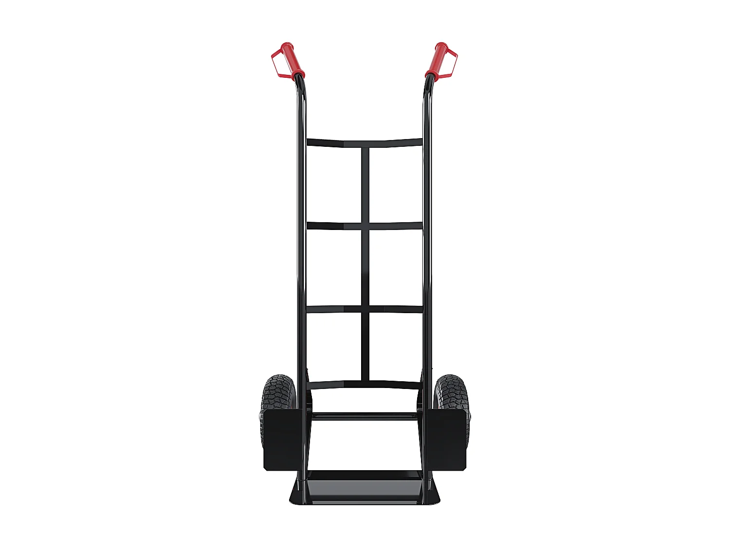 Carrello A Mano Portapacchi Portata 200 Kg In Acciaio Tubolare Ruote Pneumatiche Rinforzate Trasporto Pacchi Portasacchi 45 x 50.5 x 116 Cm Nero