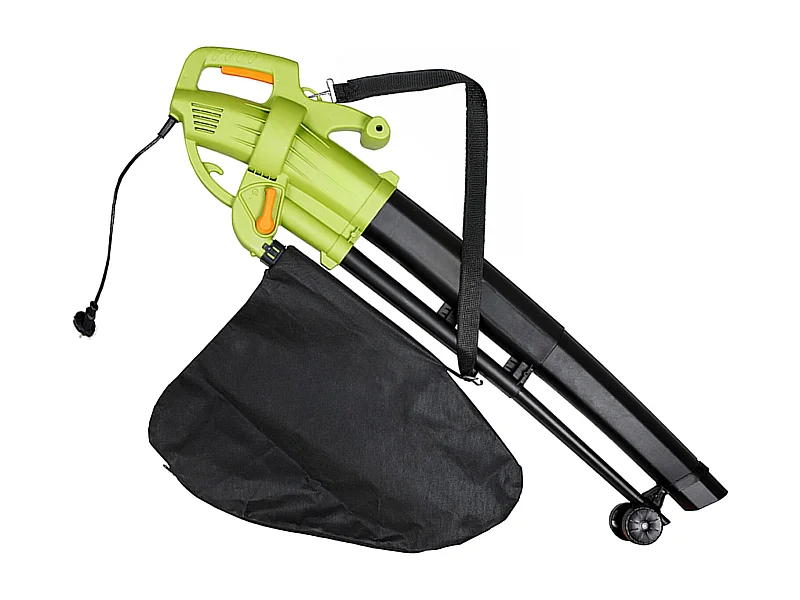 Aspirafoglie Soffiatore Elettrico Da Giardino 3 in 1 Aspiratore Trituratore Soffia Foglie 3000 W 270 Km\/h Con Sacca Raccolta 45 L Rotelle Tracolla