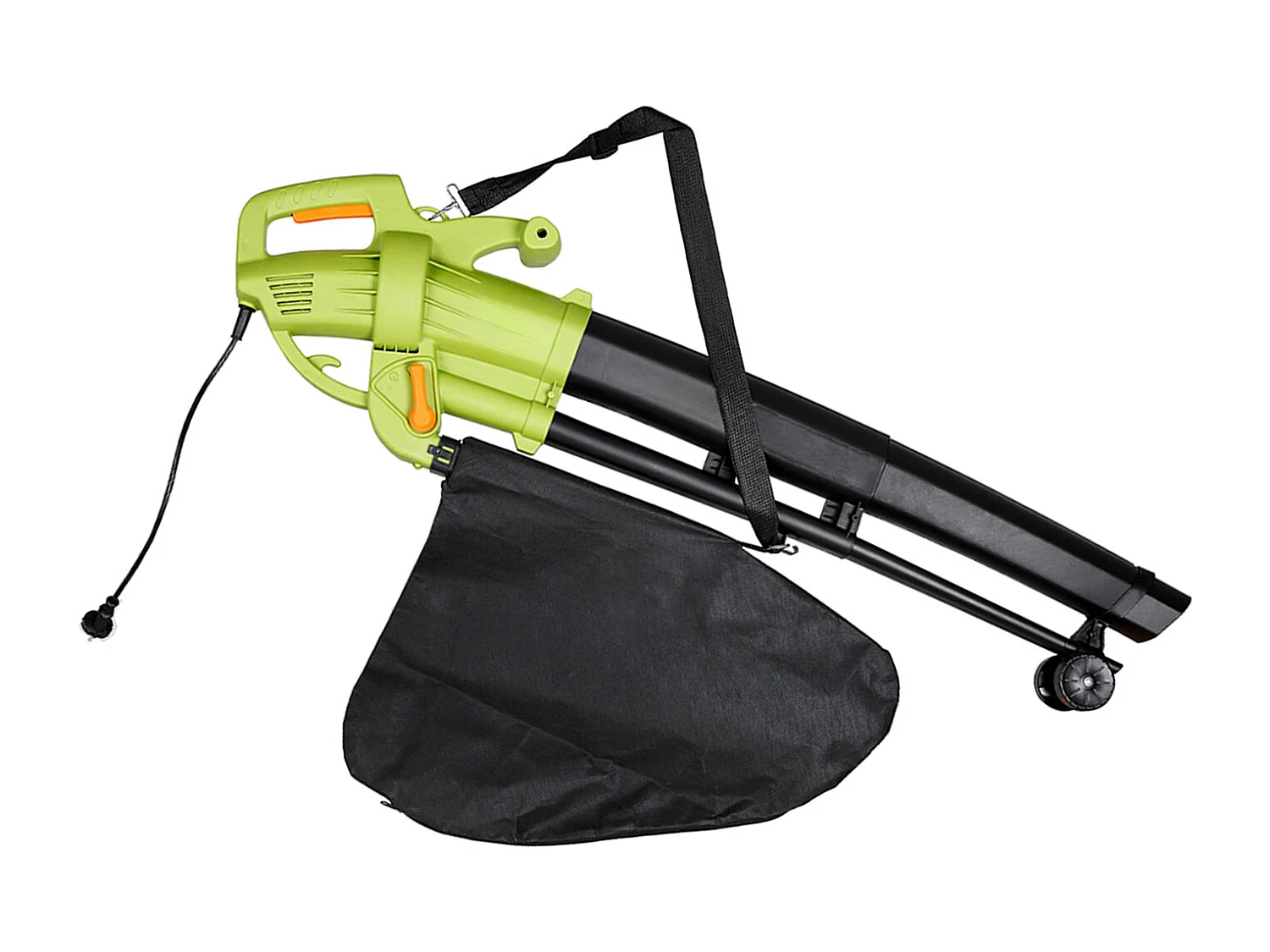 Aspirafoglie Soffiatore Elettrico Da Giardino 3 in 1 Aspiratore Trituratore Soffia Foglie 3000 W 270 Km/h Con Sacca Raccolta Da 45 L Rotelle e Tracolla