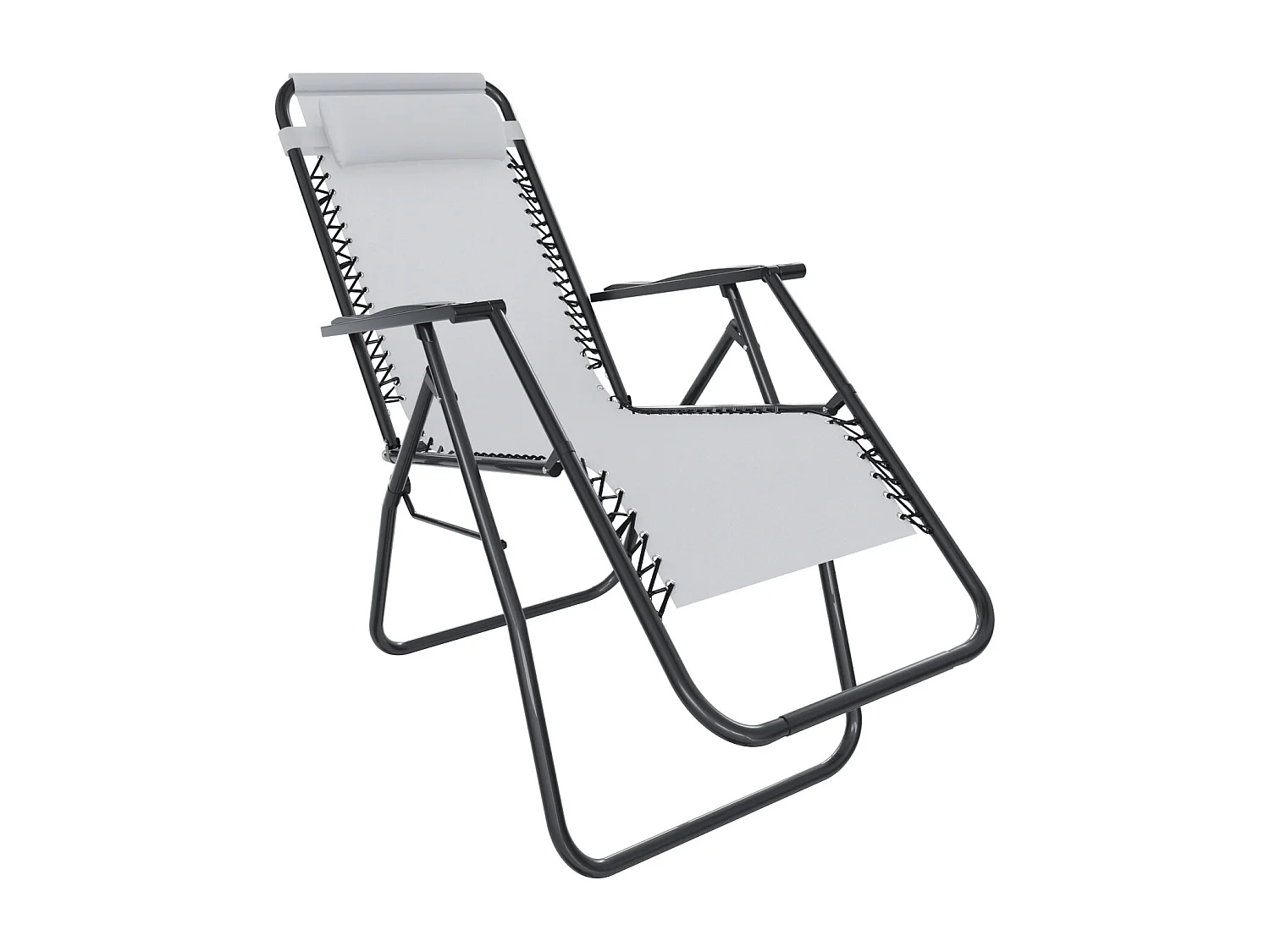 Sedia Sdraio A Gravità Zero Da Giardino Poggiatesta Regolabile Sedia Pieghevole Oscillante Ergonomica Traspirante Portata Massima 120 Kg (Bianco)