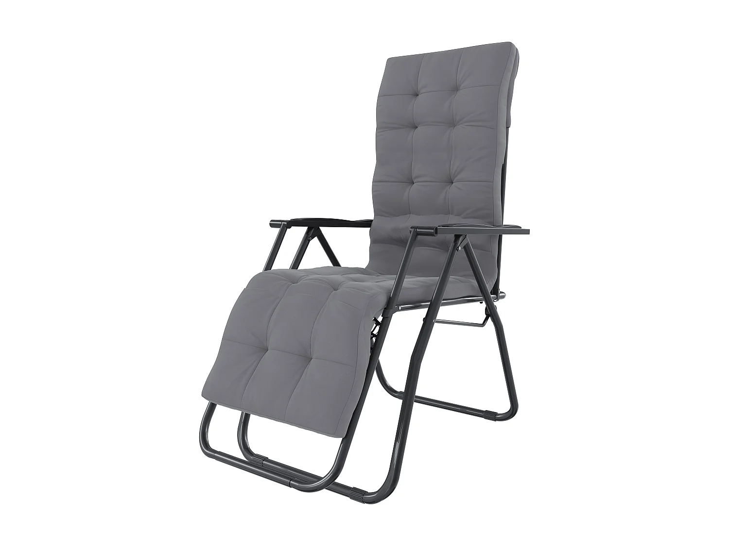 Poltrona Sedia Sdraio Relax Reclinabile Gravità 0 Cuscino Trapuntato Imbottito Design Ergonomico Richiudibile Salvaspazio Portata Max 120Kg (Tortora)