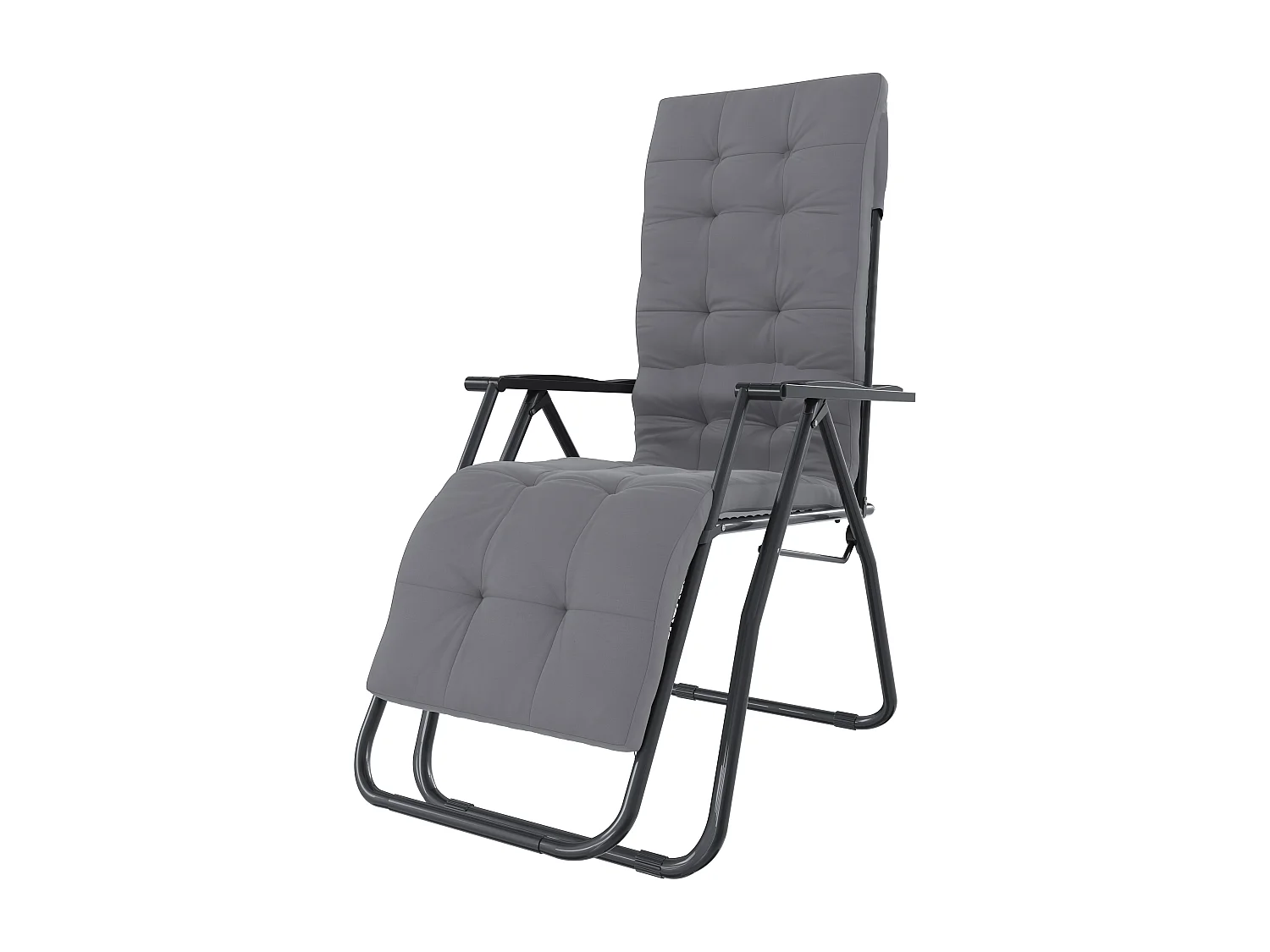 Poltrona Sedia Sdraio Relax Reclinabile Gravità 0 Cuscino Trapuntato Imbottito Design Ergonomico Richiudibile Salvaspazio Portata Max 120Kg (Tortora)