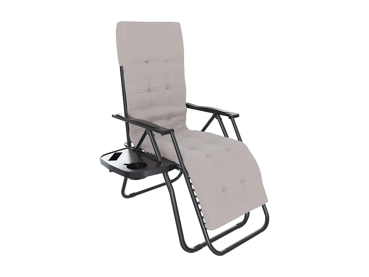 2 Sedie Sdraio Con Cuscino Imbottito E Portavivande Poltrona Relax Reclinabile Gravità 0 Design Ergonomico Richiudibile In Acciaio Portata Max 120 Kg