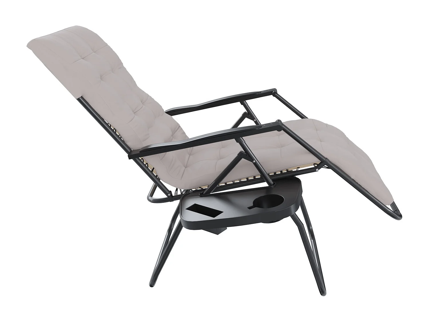 2 Sedie Sdraio Con Cuscino Imbottito E Portavivande Poltrona Relax Reclinabile Gravità 0 Design Ergonomico Richiudibile In Acciaio Portata Max 120 Kg