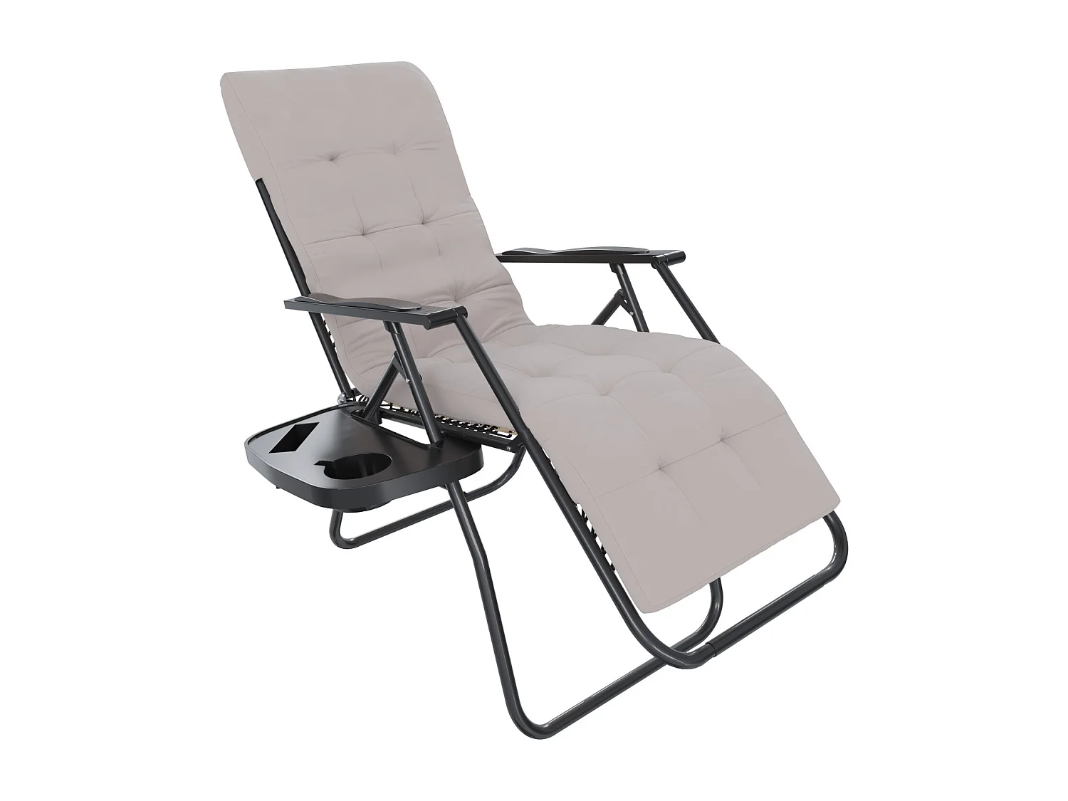 2 Sedie Sdraio Con Cuscino Imbottito E Portavivande Poltrona Relax Reclinabile Gravità 0 Design Ergonomico Richiudibile In Acciaio Portata Max 120 Kg