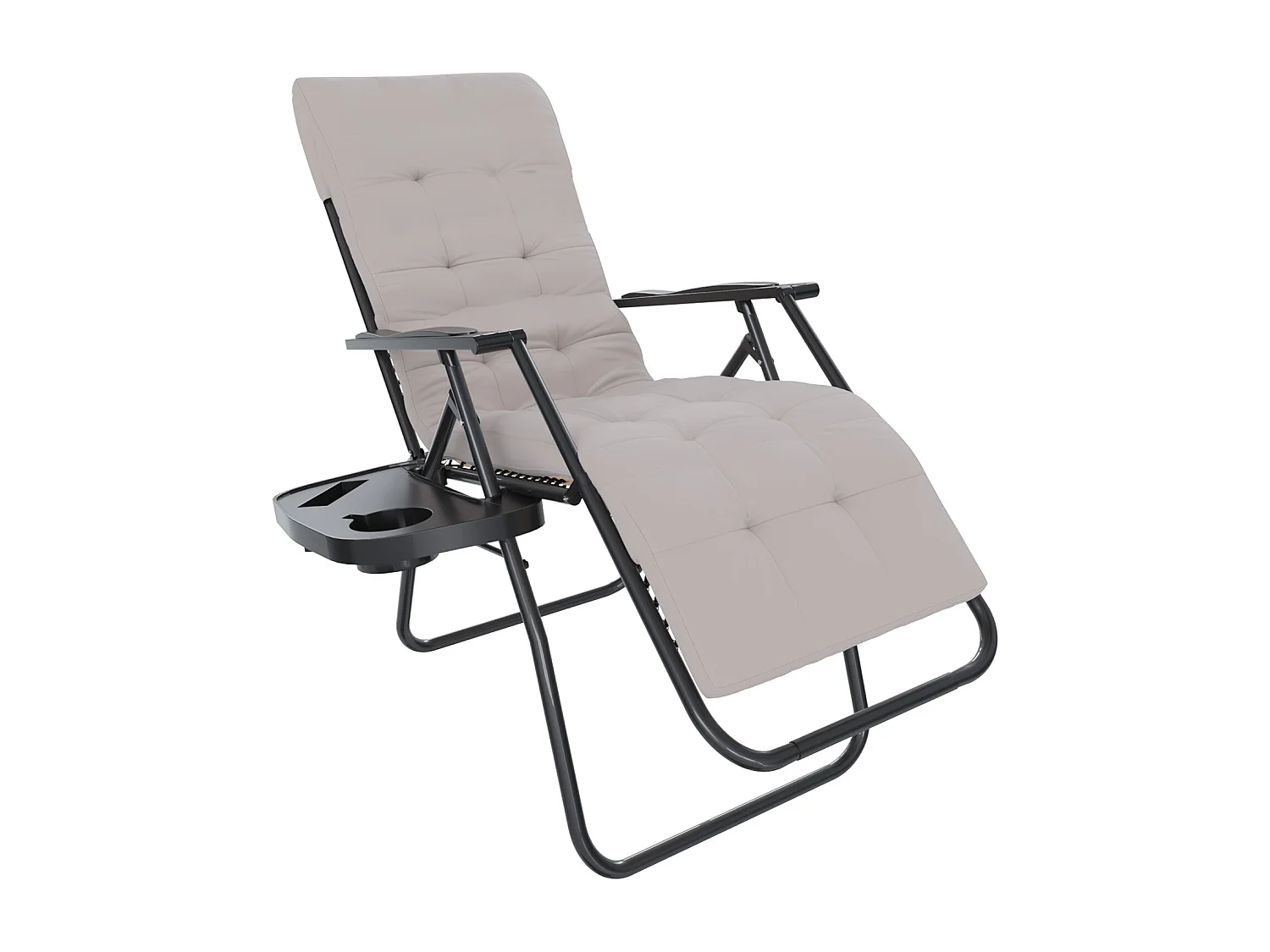 2 Sedie Sdraio Con Cuscino Imbottito E Portavivande Poltrona Relax Reclinabile Gravità 0 Design Ergonomico Richiudibile In Acciaio Portata Max 120 Kg
