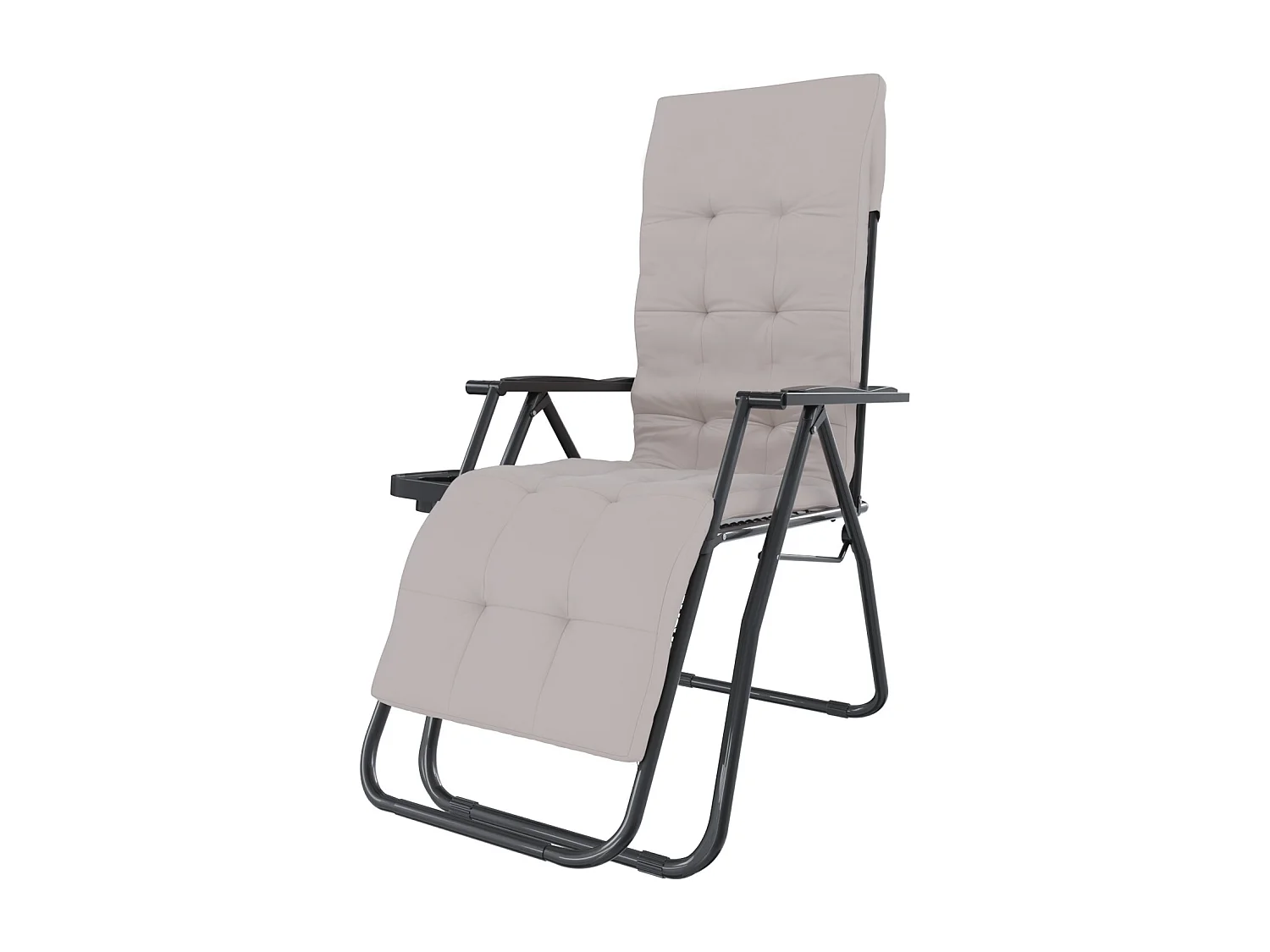 2 Sedie Sdraio Con Cuscino Imbottito E Portavivande Poltrona Relax Reclinabile Gravità 0 Design Ergonomico Richiudibile In Acciaio Portata Max 120 Kg