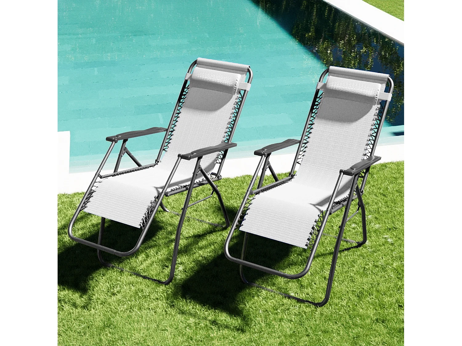 2 Sedie Sdraio Poltrona Relax Reclinabile Gravit\u00e0 0 Design Ergonomico Richiudibile In Acciaio Portata Max 120 Kg