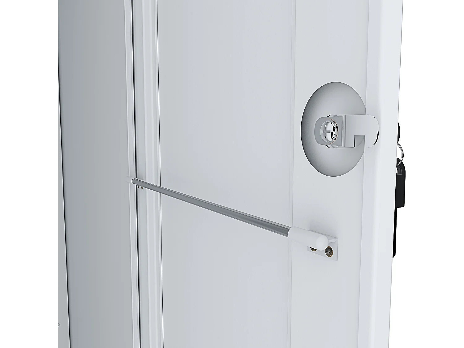 Armadietto Spogliatoio - 2 Posti in lamiera d'acciaio salvaspazio con chiave - Ripiano appendiabiti con ganci e porta cartellino - Per Interno, lavoro o piscina 180 x 33 x 68.5cm Grigio