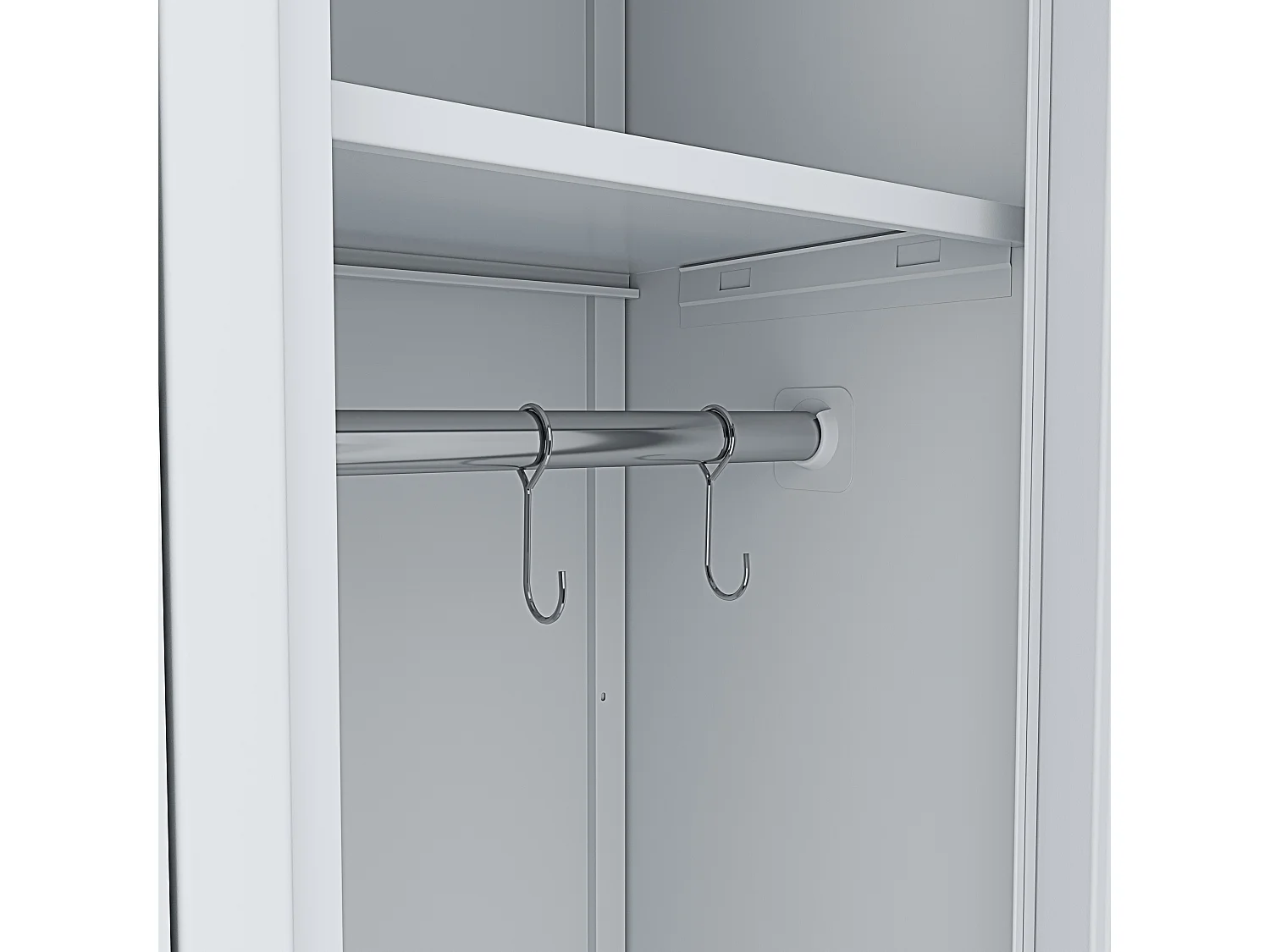 Armadietto Spogliatoio - 2 Posti in lamiera d'acciaio salvaspazio con chiave - Ripiano appendiabiti con ganci e porta cartellino - Per Interno, lavoro o piscina 180 x 33 x 68.5cm Grigio