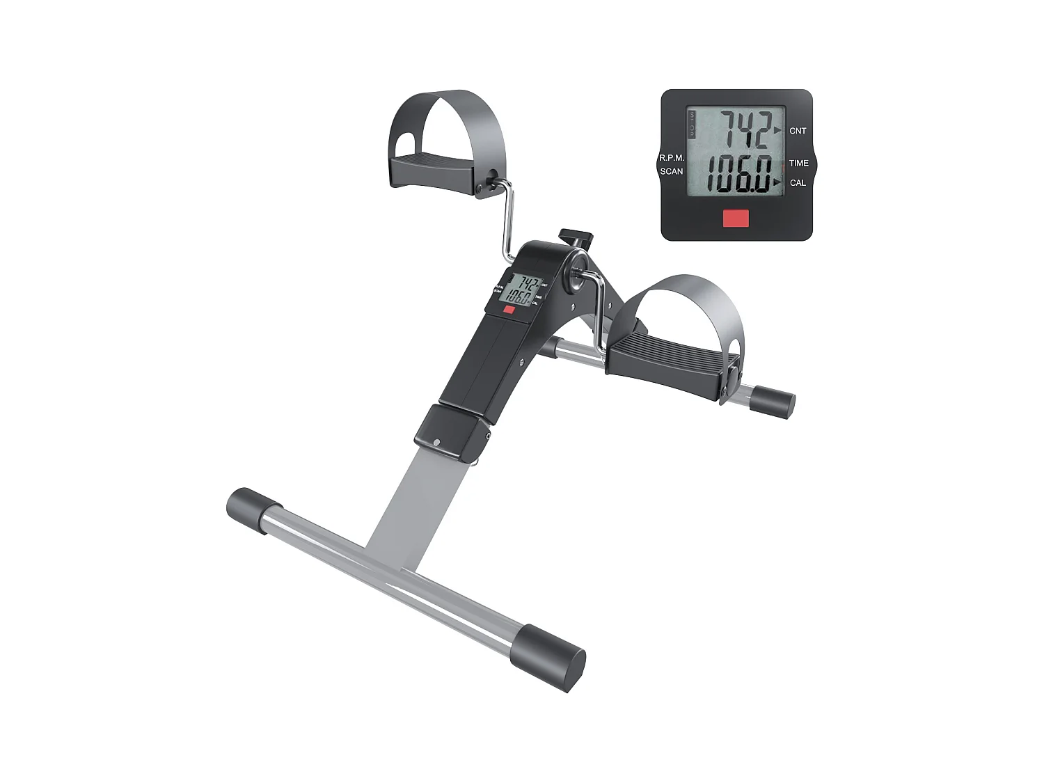 Pedaliera Riabilitazione Mini Cyclette Dispositivo Pieghevole Per Anziani Pedali Antiscivolo Display LCD Esercizio Fitness Da Tavolo Scrivania