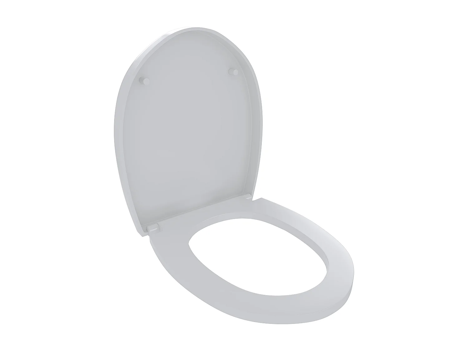 Sedile WC Copriwater Tavoletta UNIVERSALE Rapido Montaggio Con Soft Close Chiusura Ammortizzata In Plastica Antibatterica 458x370 Mm Bianco (Forma O)