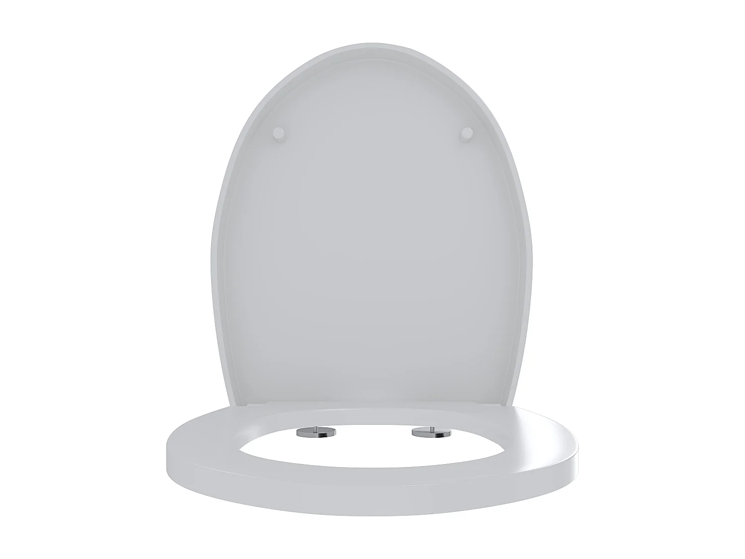 Sedile WC Copriwater Tavoletta UNIVERSALE Rapido Montaggio Con Soft Close Chiusura Ammortizzata In Plastica Antibatterica 458x370 Mm Bianco (Forma O)