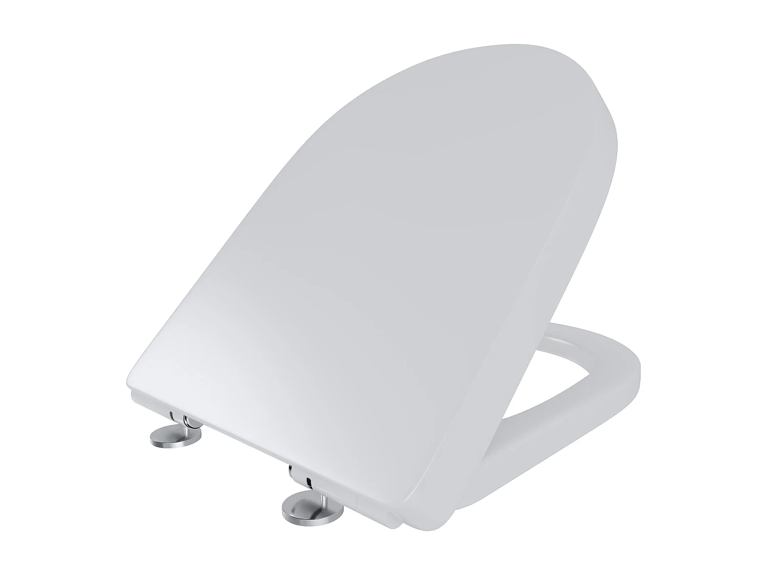 Sedile WC Copriwater Tavoletta UNIVERSALE Rapido Montaggio Con Soft Close Chiusura Ammortizzata In Plastica Antibatterica 458x361 Mm Bianco (Forma D)