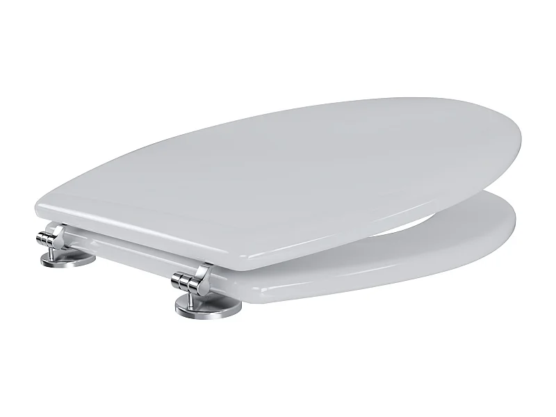 Sedile WC Copriwater In Legno MDF Tavoletta Universale Rapido Montaggio Portata Massima 150 Kg Facile Da Pulire 43 × 37.2 × 1.6 Cm Colore Bianco