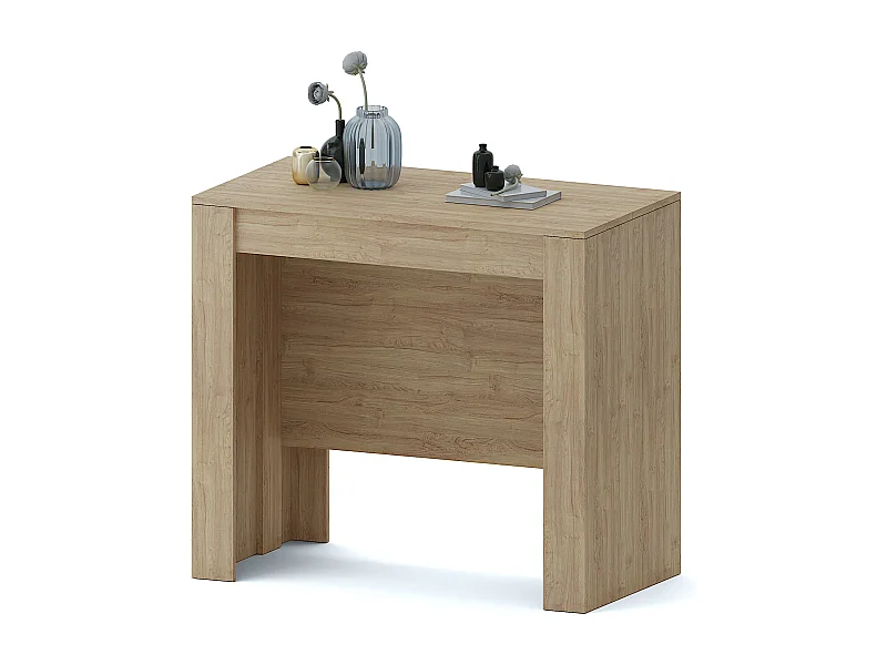 Tavolo Consolle Allungabile 2.37 Metri 10 Posti Salvaspazio Multiposizione Design Moderno Elegante Consolle Per Casa Ufficio 78 x 51 x 90 cm Rovere