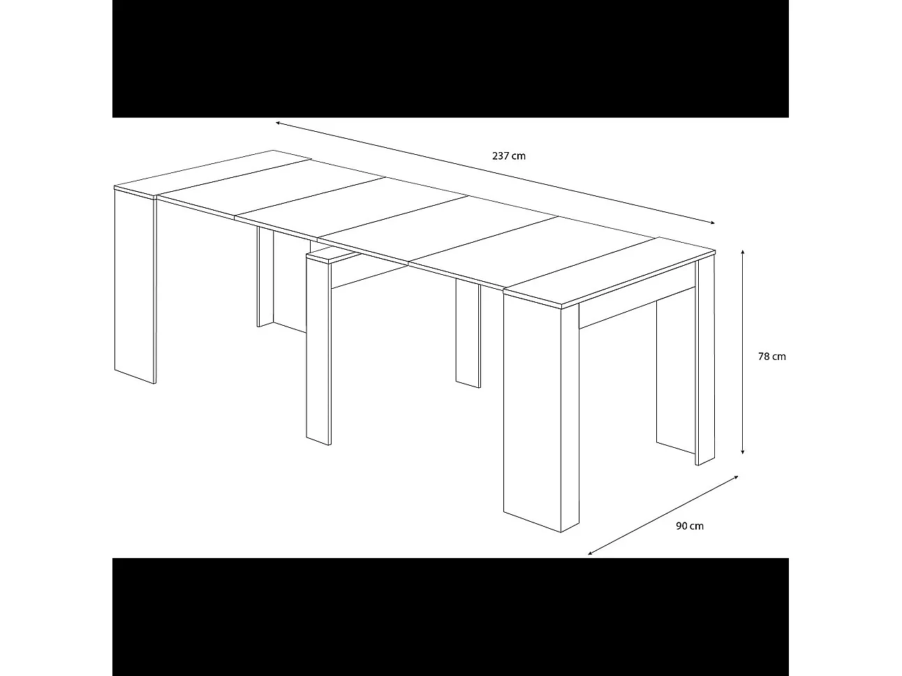 Tavolo Consolle Allungabile Oslo Fino A 2.37 Metri, Tavolo 10 Posti Salvaspazio Multiposizione, Design Moderno Ed Elegante, 78 x 51 x 90 cm Rovere