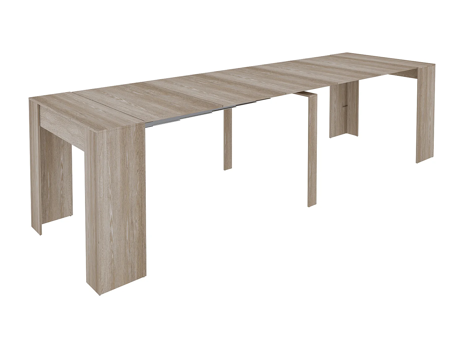 Tavolo Consolle Allungabile Oslo Fino A 2.37 Metri, Tavolo 10 Posti Salvaspazio Multiposizione, Design Moderno Ed Elegante, 78 x 51 x 90 cm Rovere