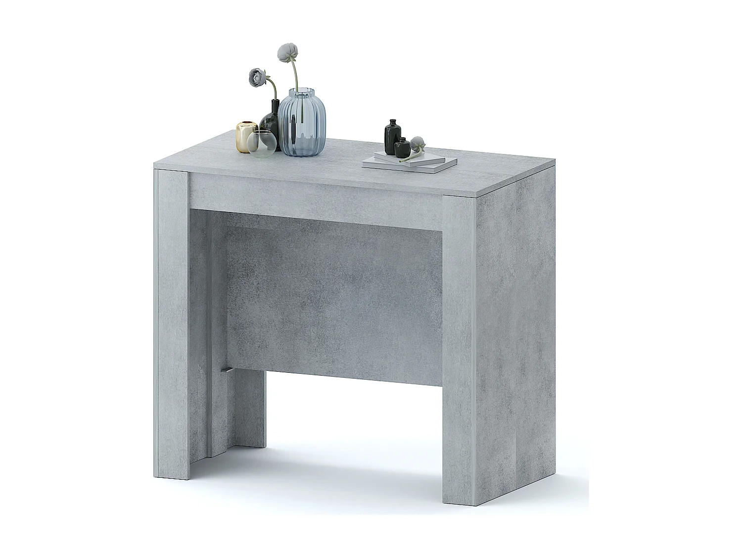 Tavolo Consolle Allungabile Oslo Fino A 2.37 Metri, Tavolo 10 Posti Salvaspazio Multiposizione, Design Moderno Ed Elegante 78 x 51 x 90 cm Grigio
