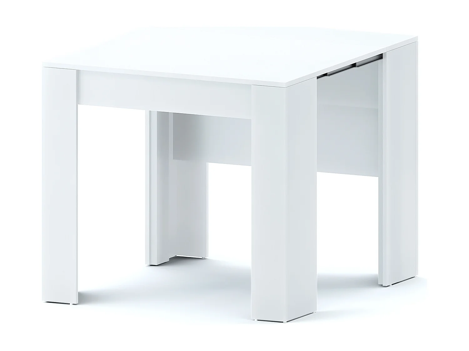Tavolo Consolle Allungabile Oslo Plus Fino A 3 Metri, Tavolo 14 Posti Salvaspazio Multiposizione, Design Moderno 78 x 51 x 90 cm Bianco Lucido
