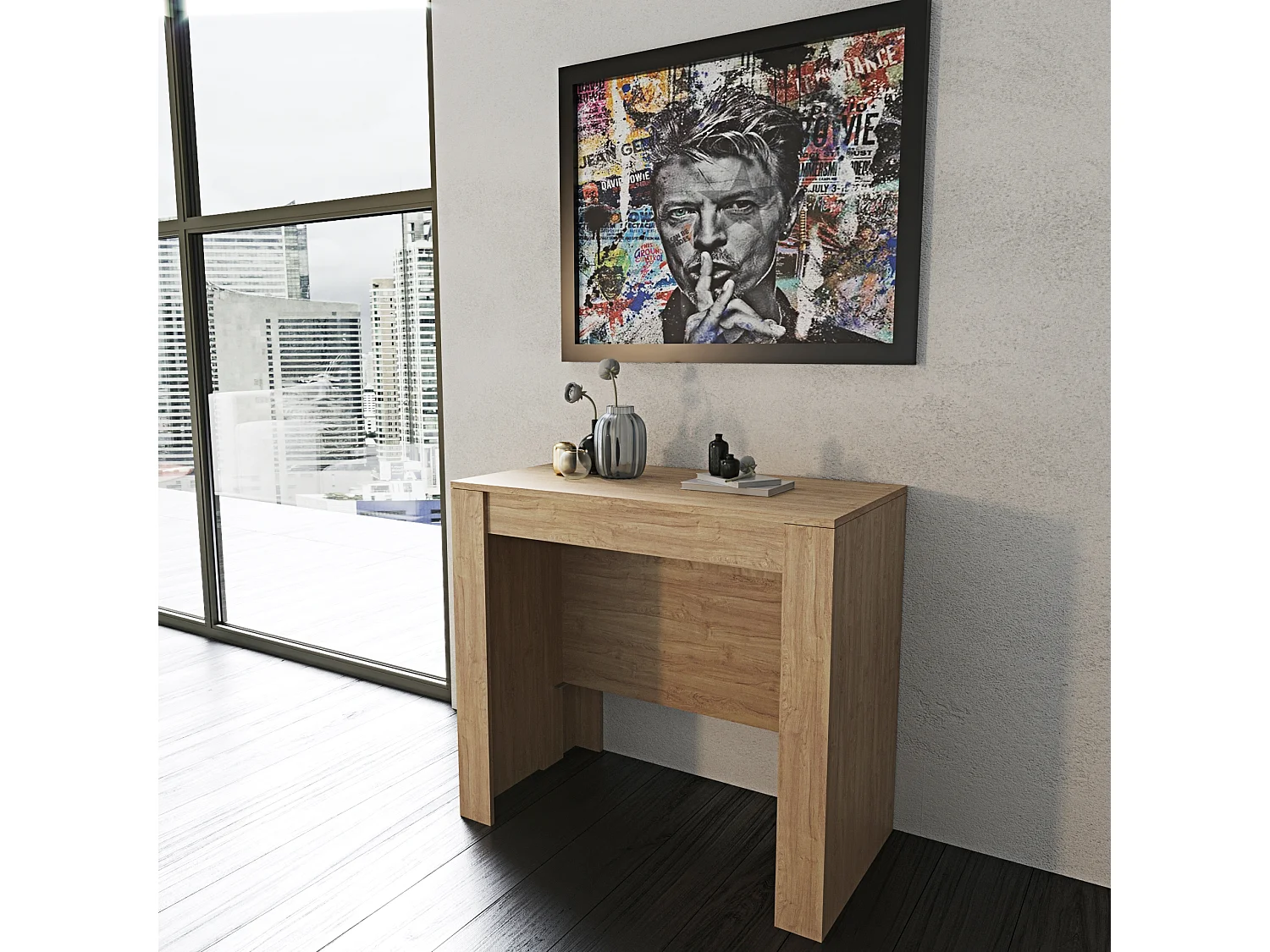 Tavolo Consolle Allungabile Oslo Plus Fino A 3 Metri, Tavolo 14 Posti Salvaspazio Multiposizione, Design Moderno Ed Elegante 78 x 51 x 90 cm Rovere